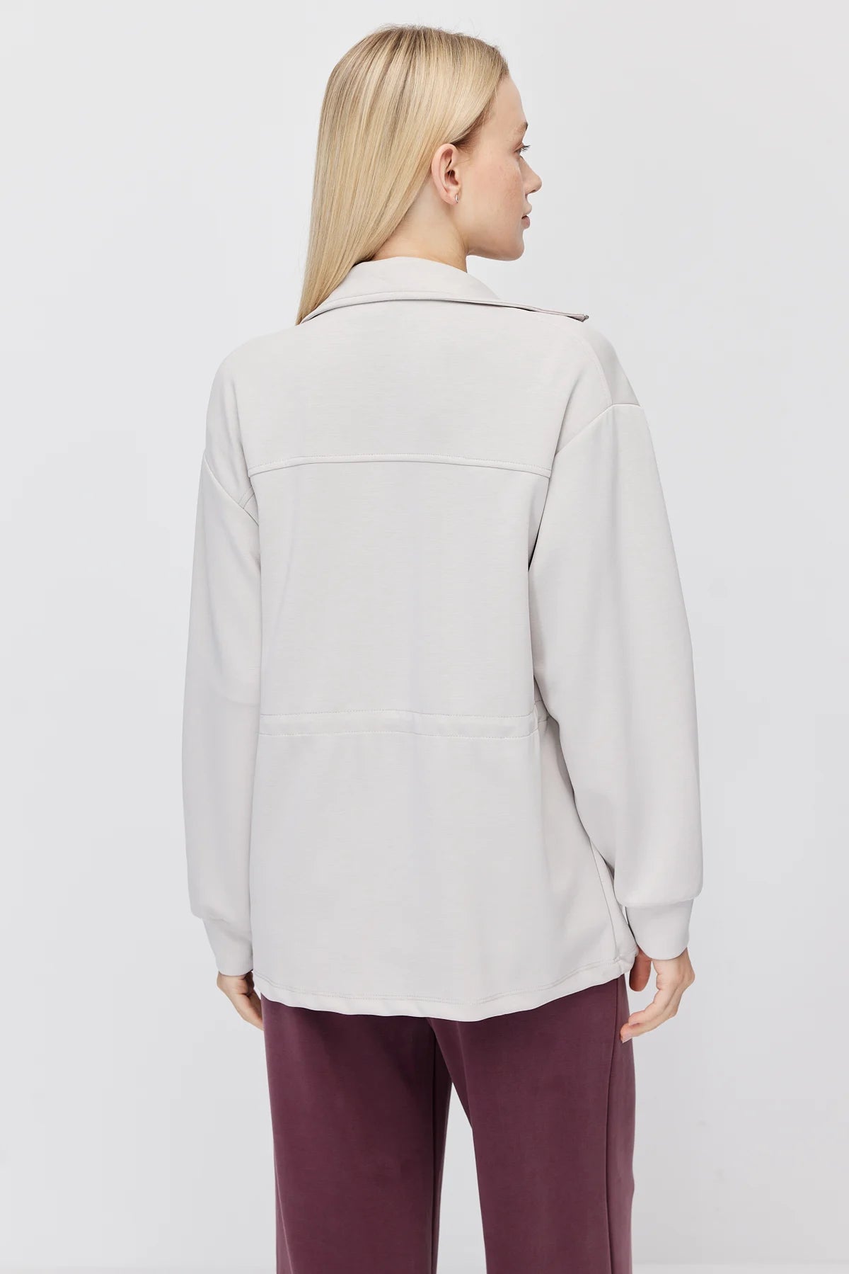 Women's Thin Sweatshirt with Adjustable Waist Drawstring