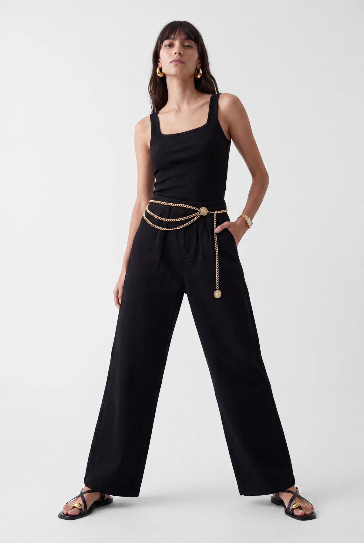 Women's Pleated Wide Leg Trousers