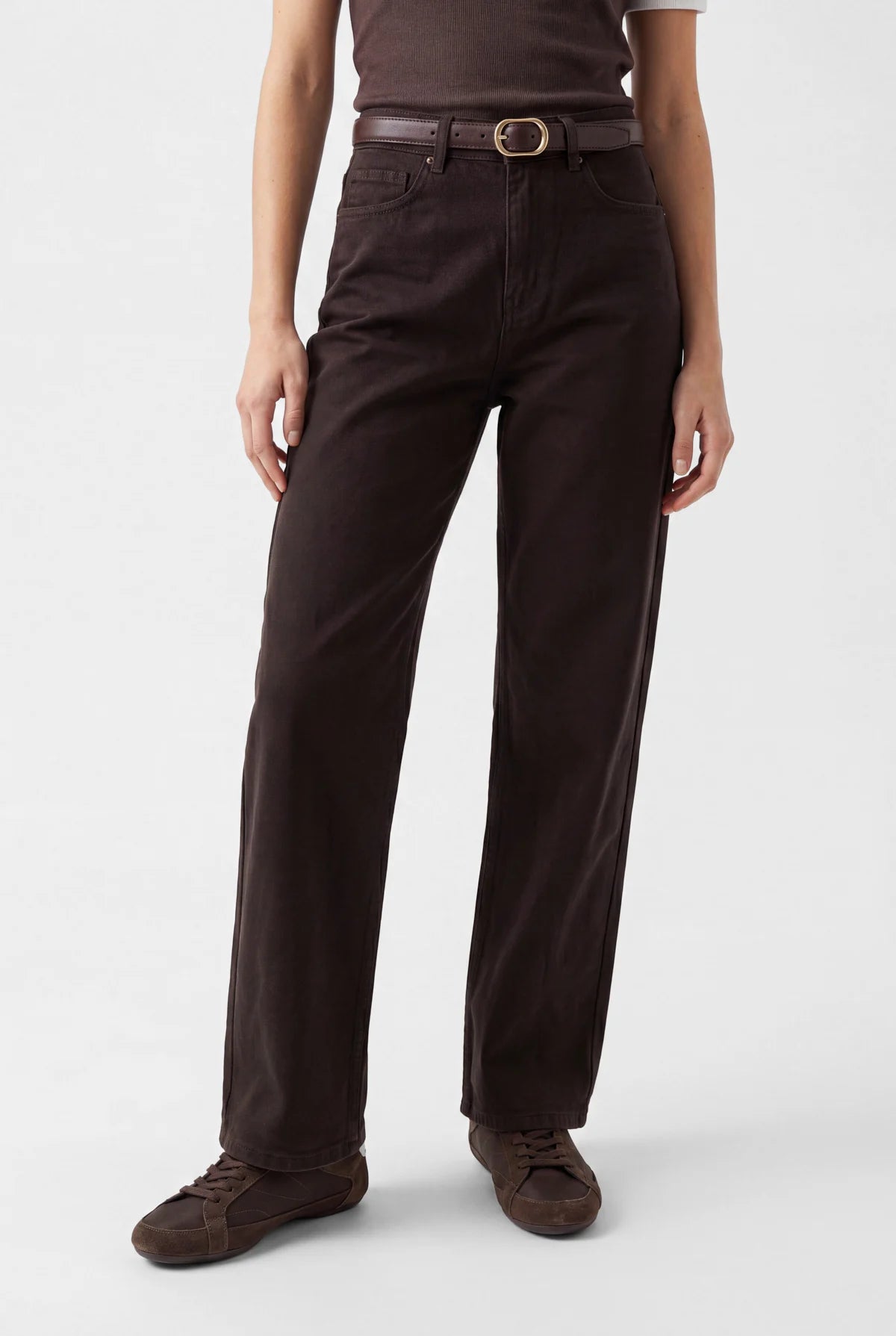 Women's High Waist Wide Leg Black Jeans