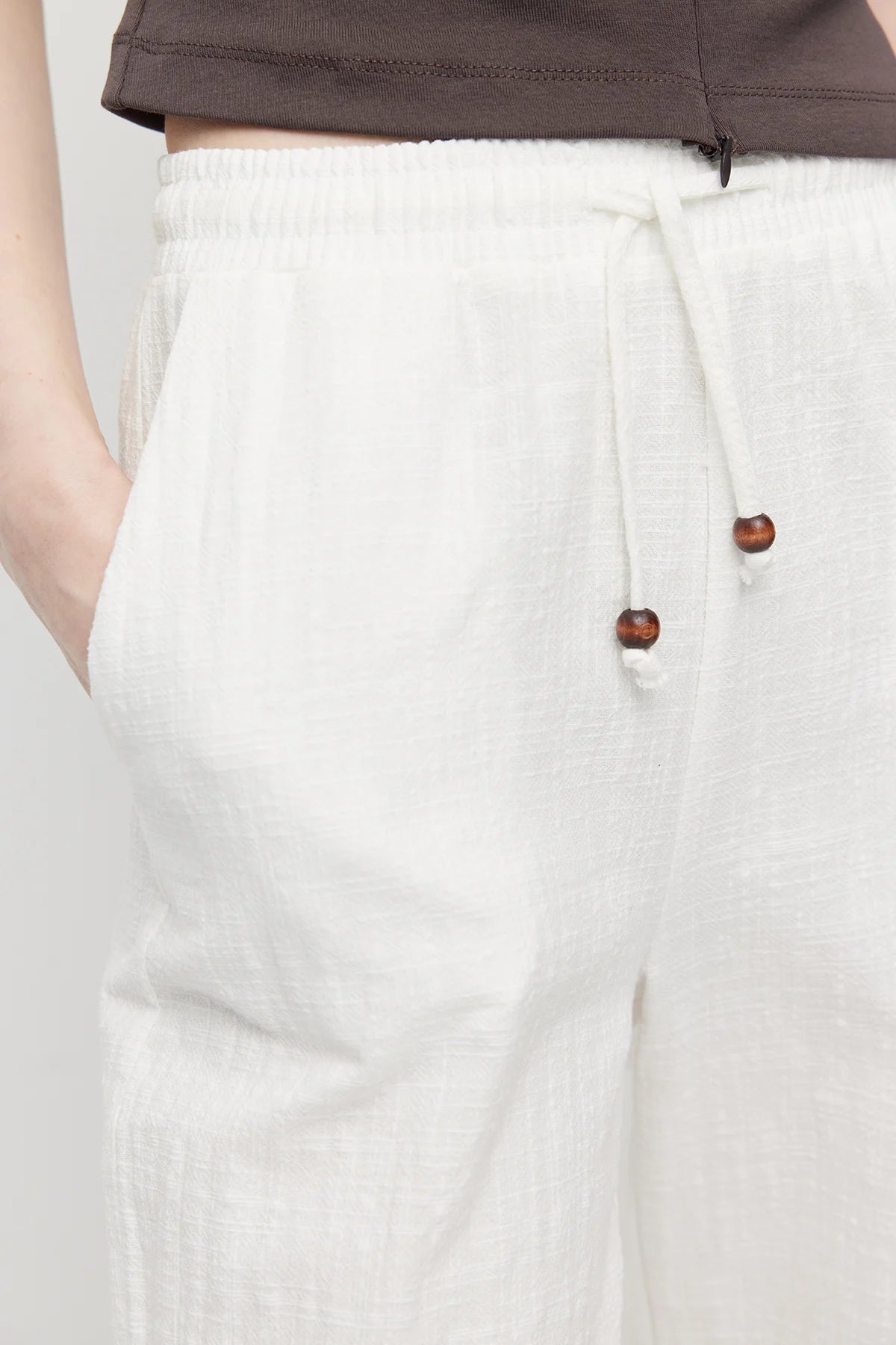 Women's Linen Trousers with Elastic Waistband