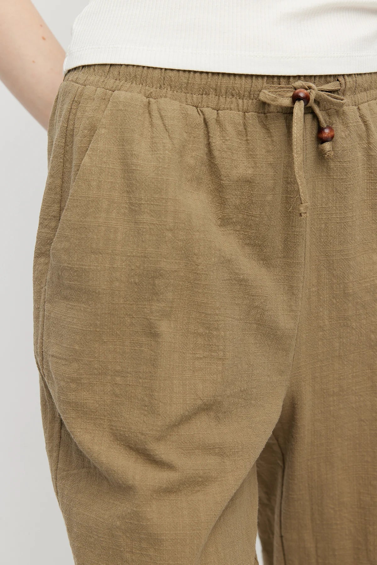 Women's Linen Trousers with Elastic Waistband
