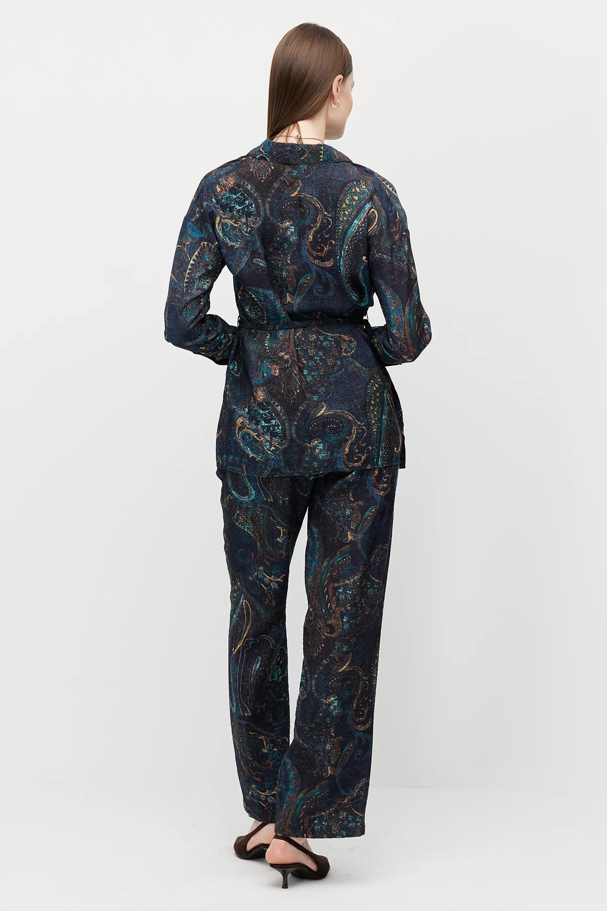 Women's Patterned Wide-Leg Trousers