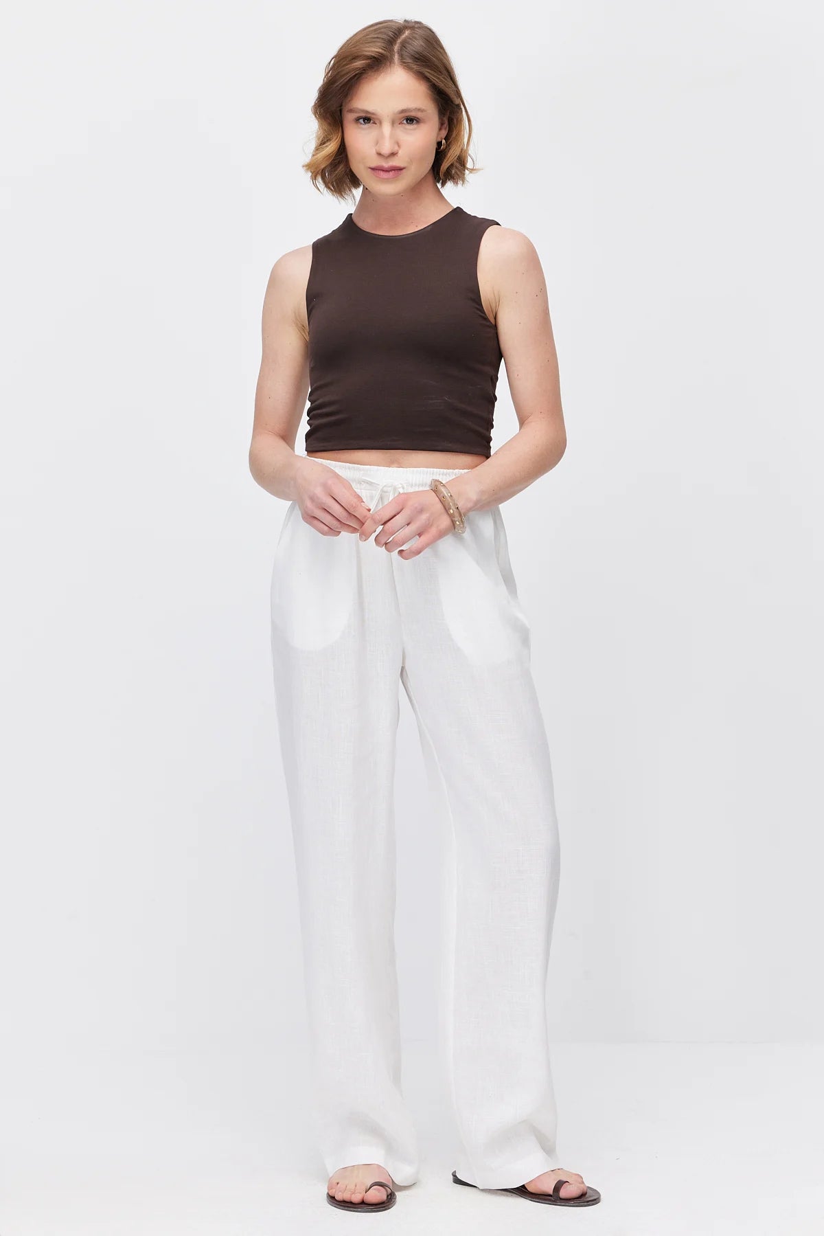 Women's Belted Pants with Pockets