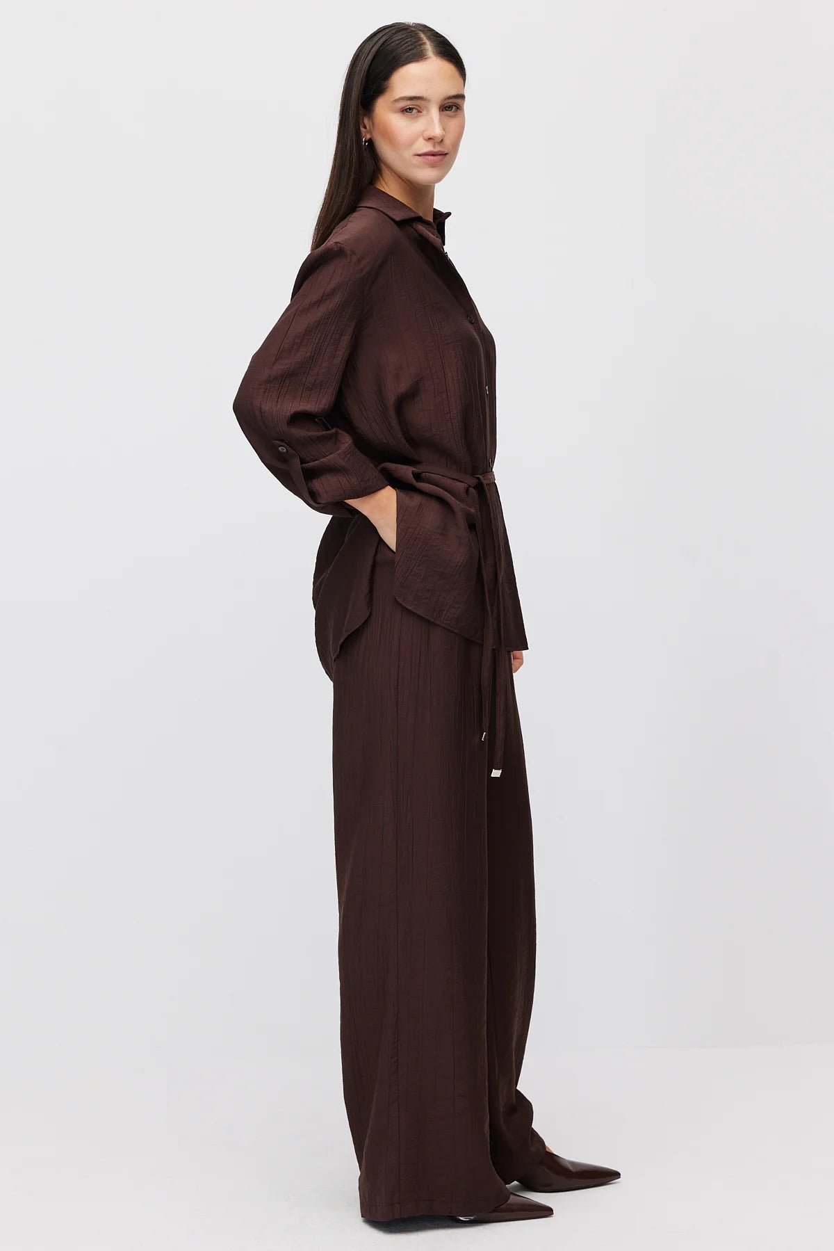 Women's Elastic Waist Wide Leg Trousers