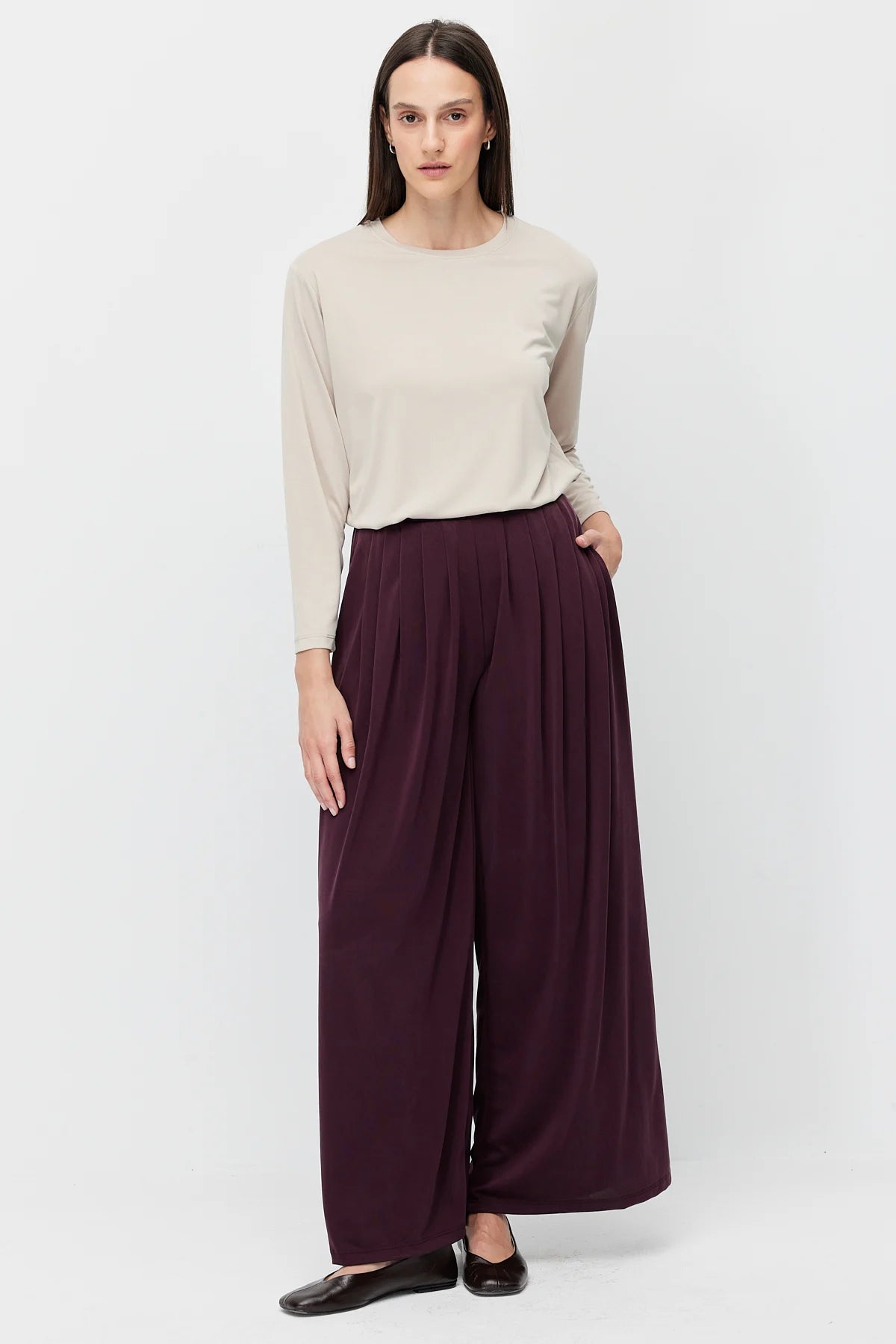 Women's Pleated Modal Trousers