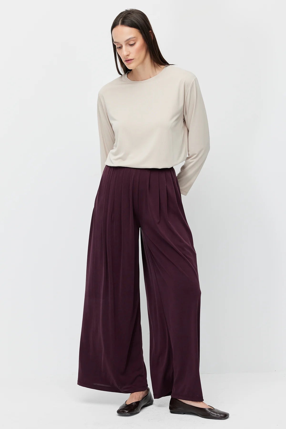 Women's Pleated Modal Trousers