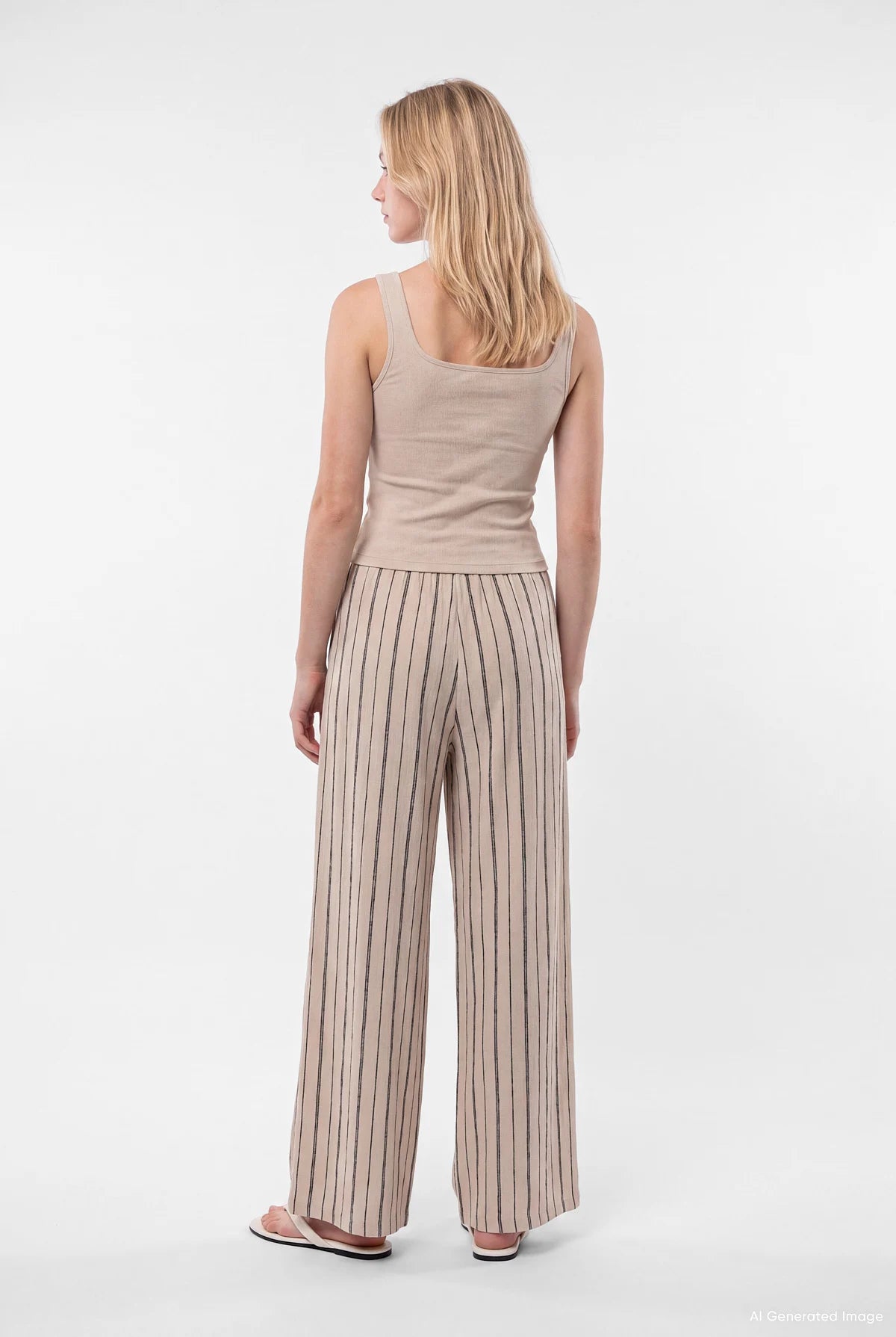 Women's Wide Leg Pants with Elastic Waistband