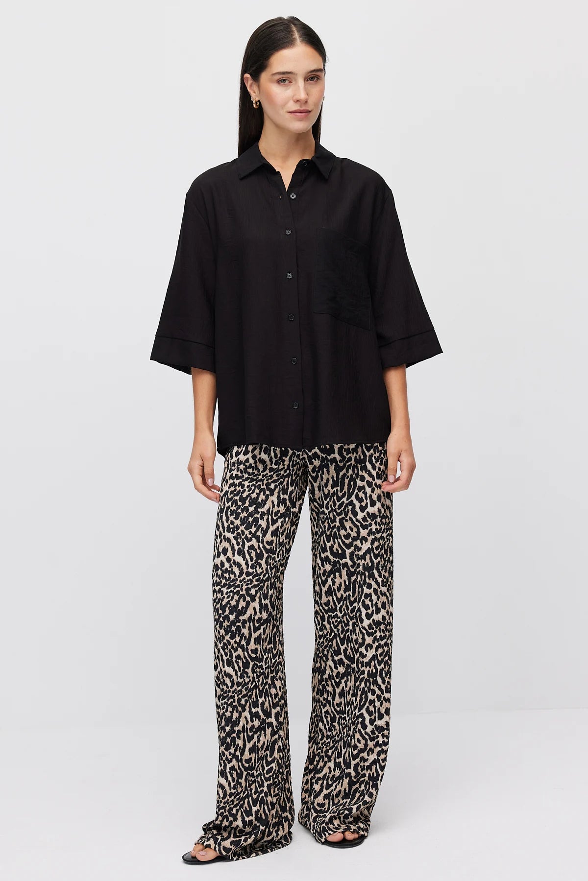 Women's Patterned Wide Leg Trousers