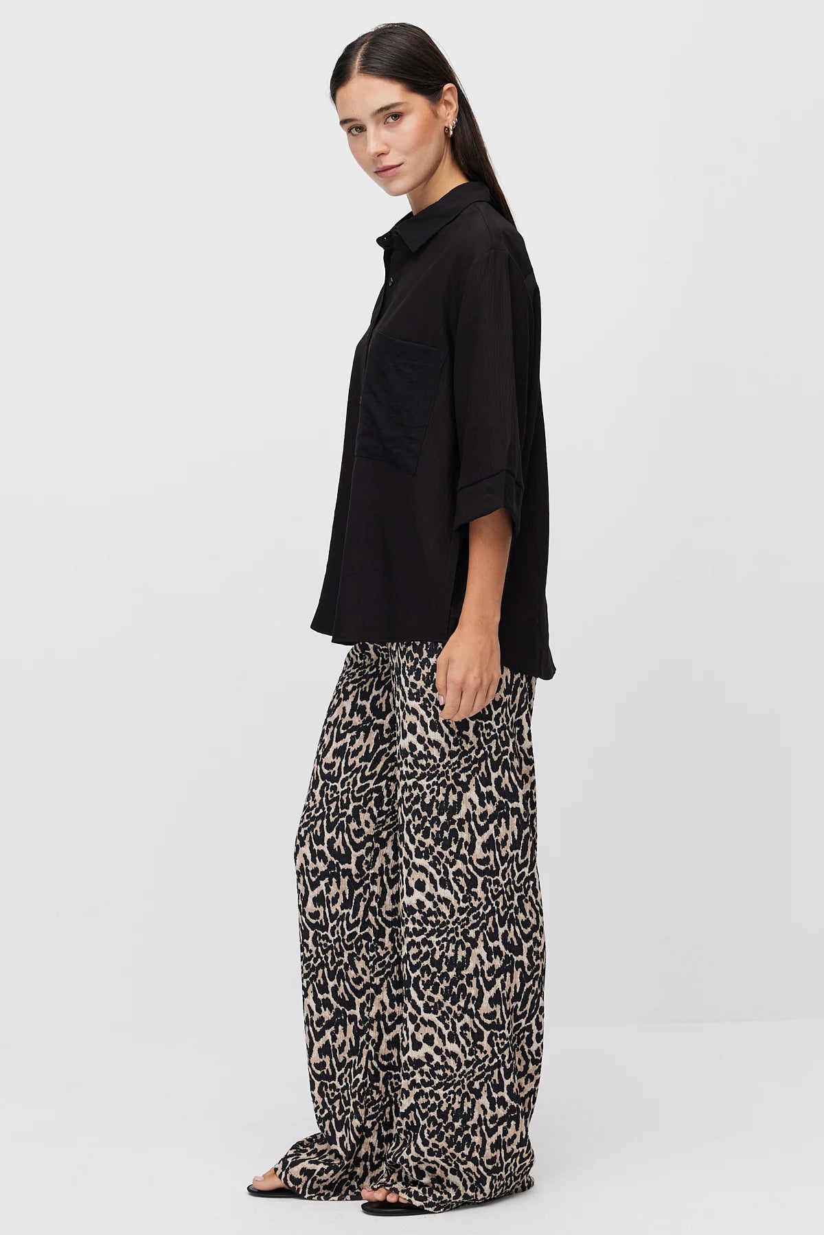 Women's Patterned Wide Leg Trousers