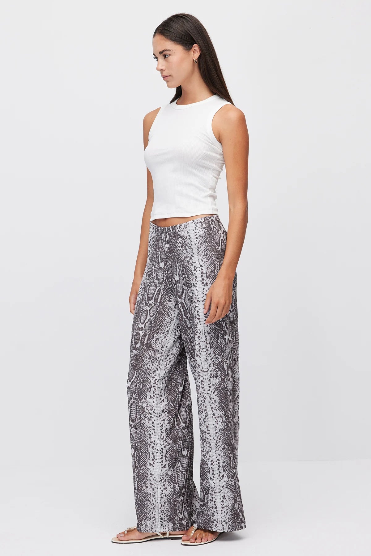 Women's Patterned Wide Leg Trousers