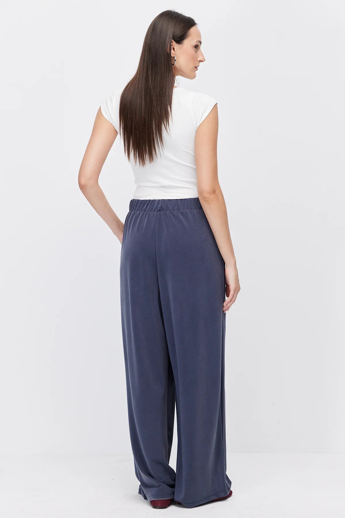 Women's Wide-Leg Trousers with Lace-Up Detail
