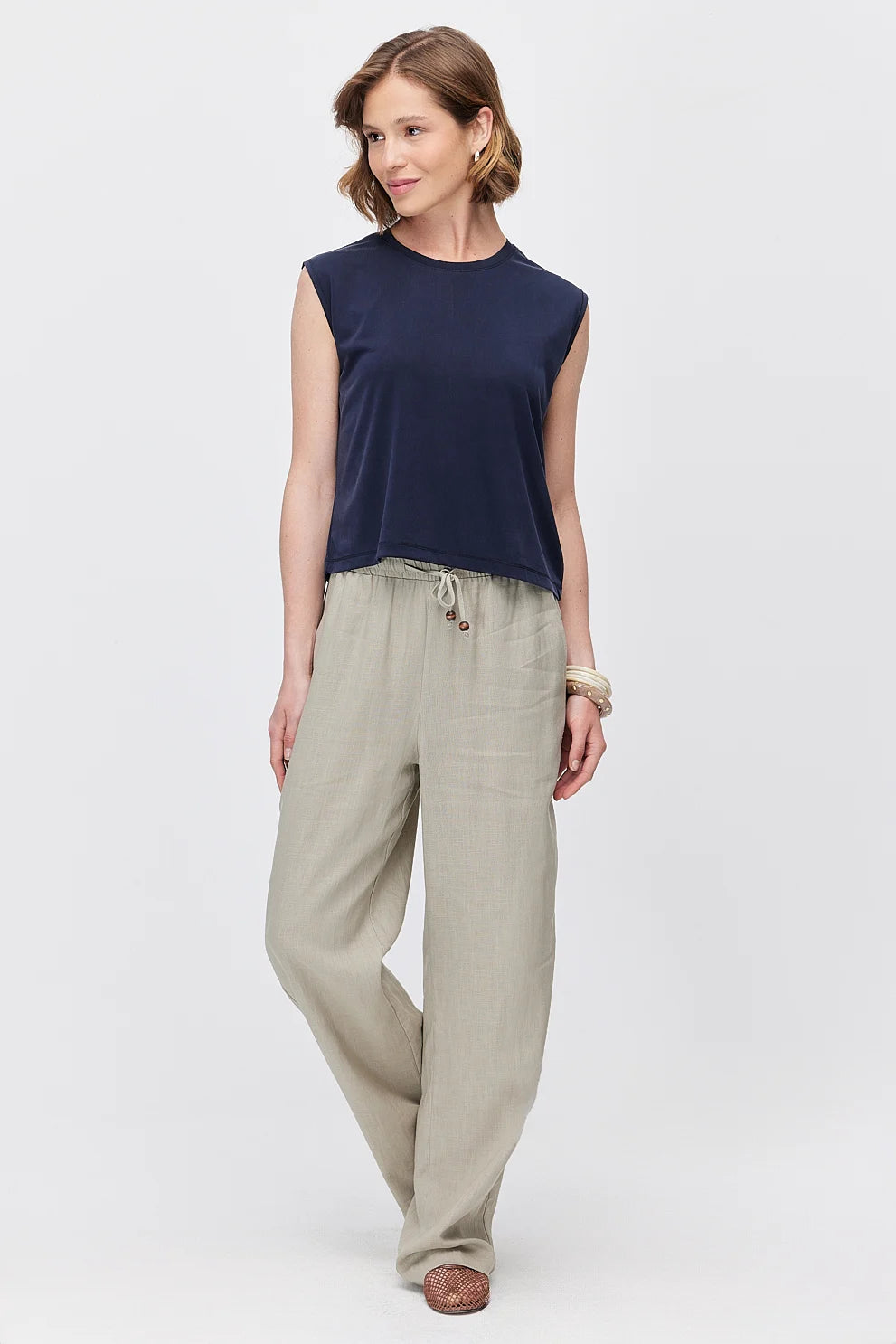 Women's Belted Pants with Pockets