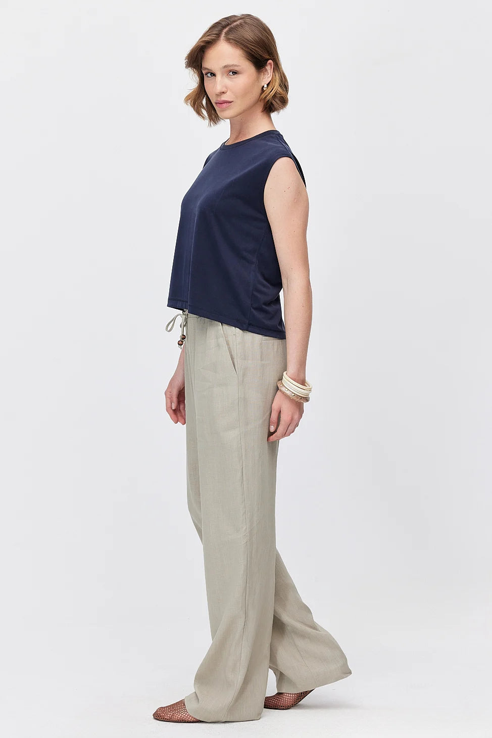 Women's Belted Pants with Pockets