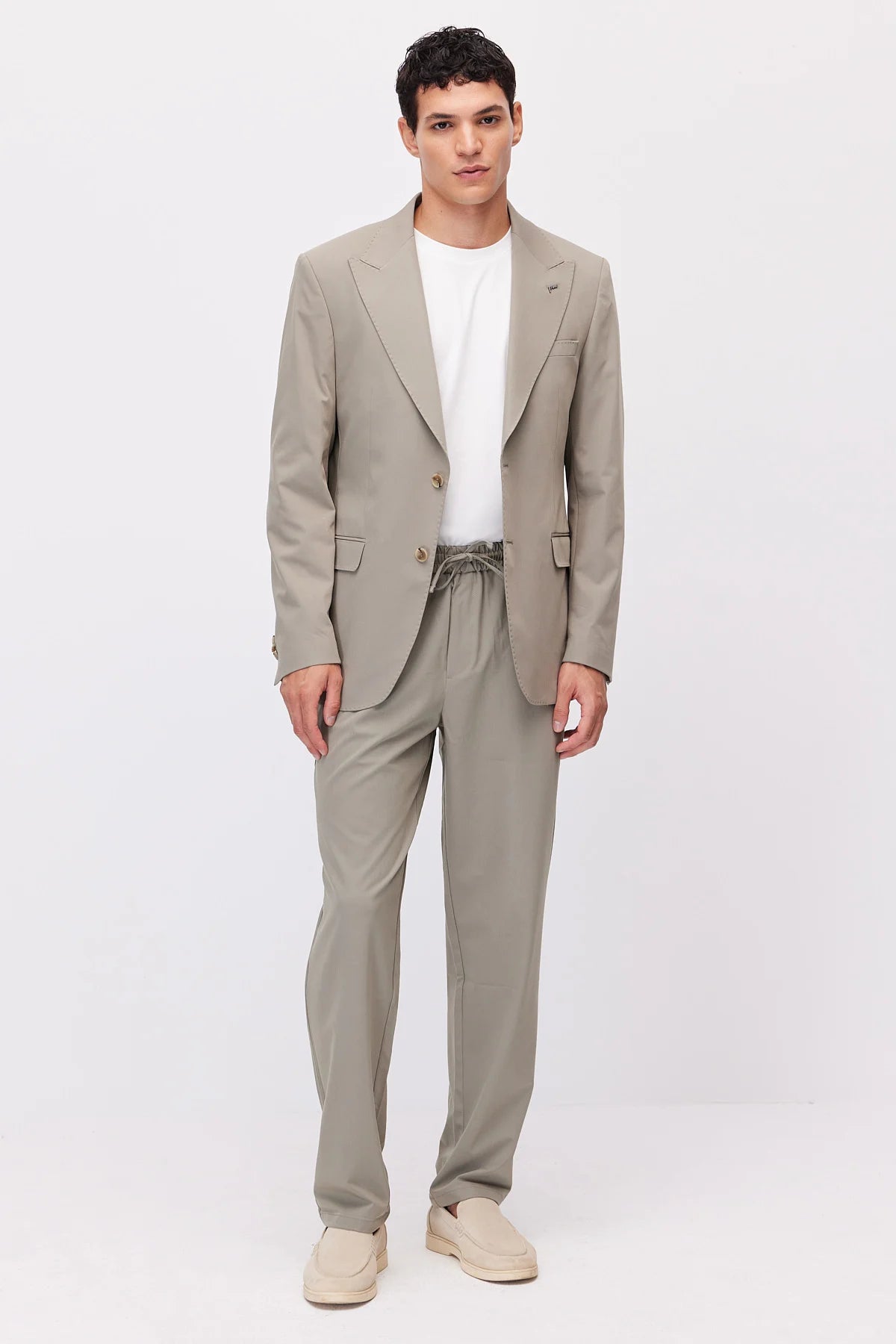 Men's Jogger Pants with Elastic Waistband and Drawstring