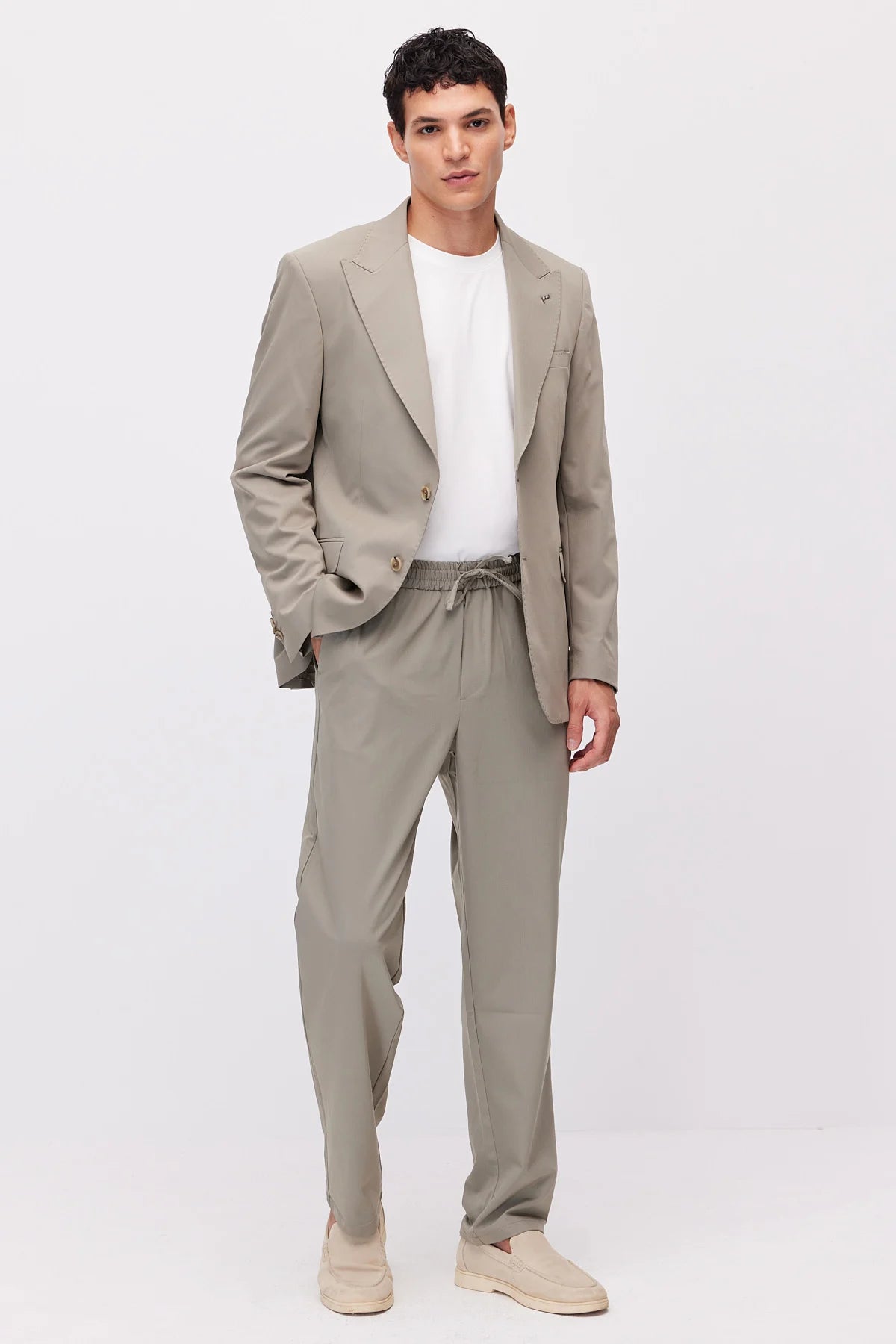 Men's Jogger Pants with Elastic Waistband and Drawstring