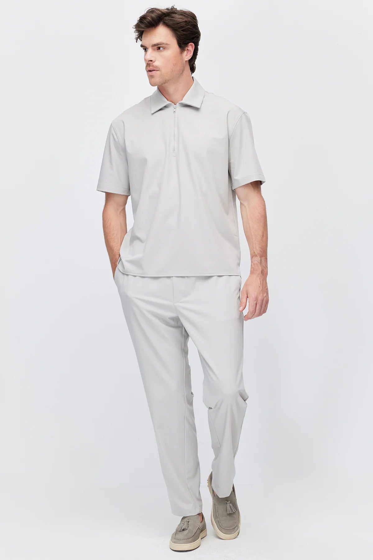 Men's Jogger Pants with Elastic Waistband and Drawstring