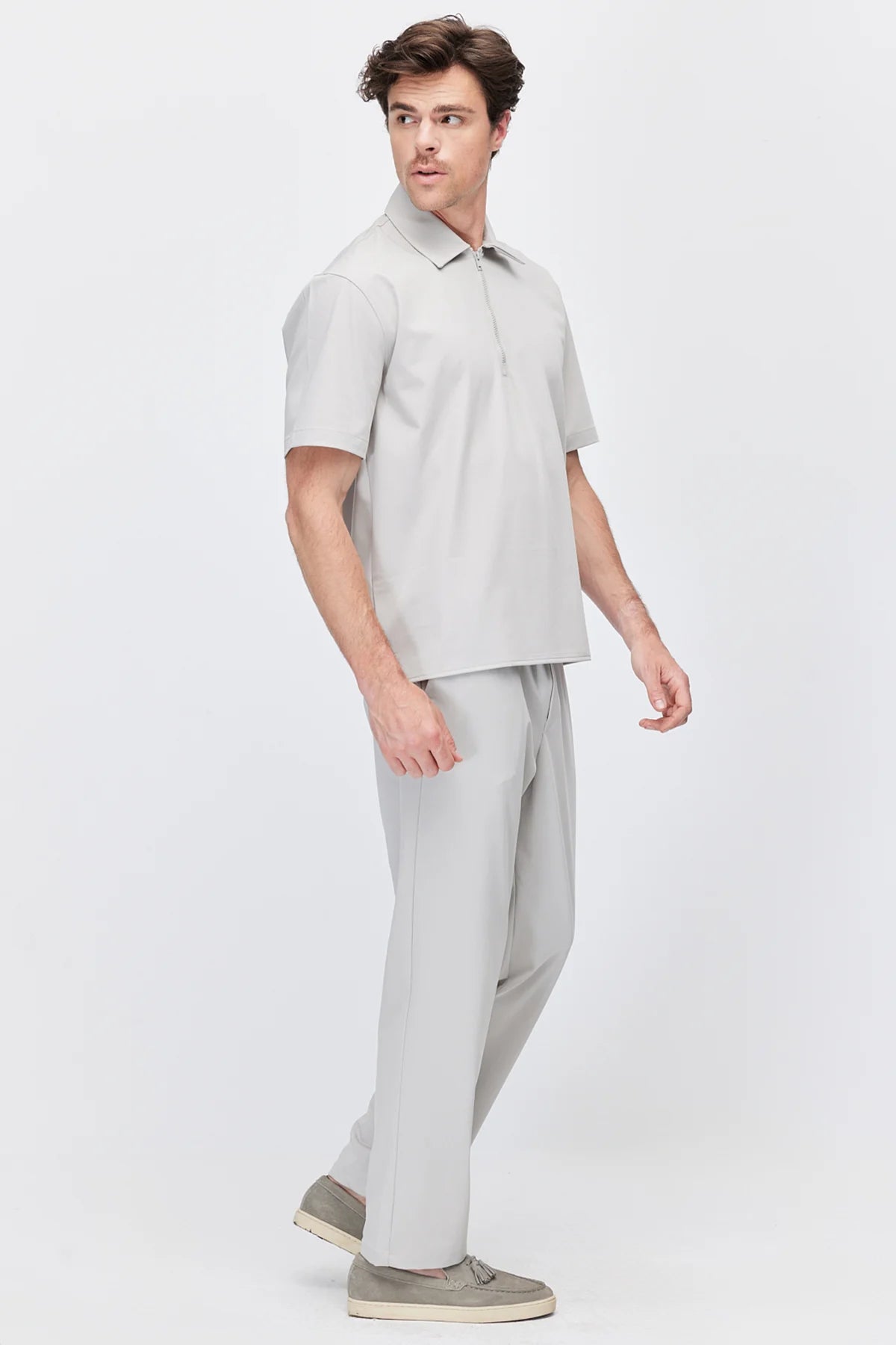 Men's Jogger Pants with Elastic Waistband and Drawstring