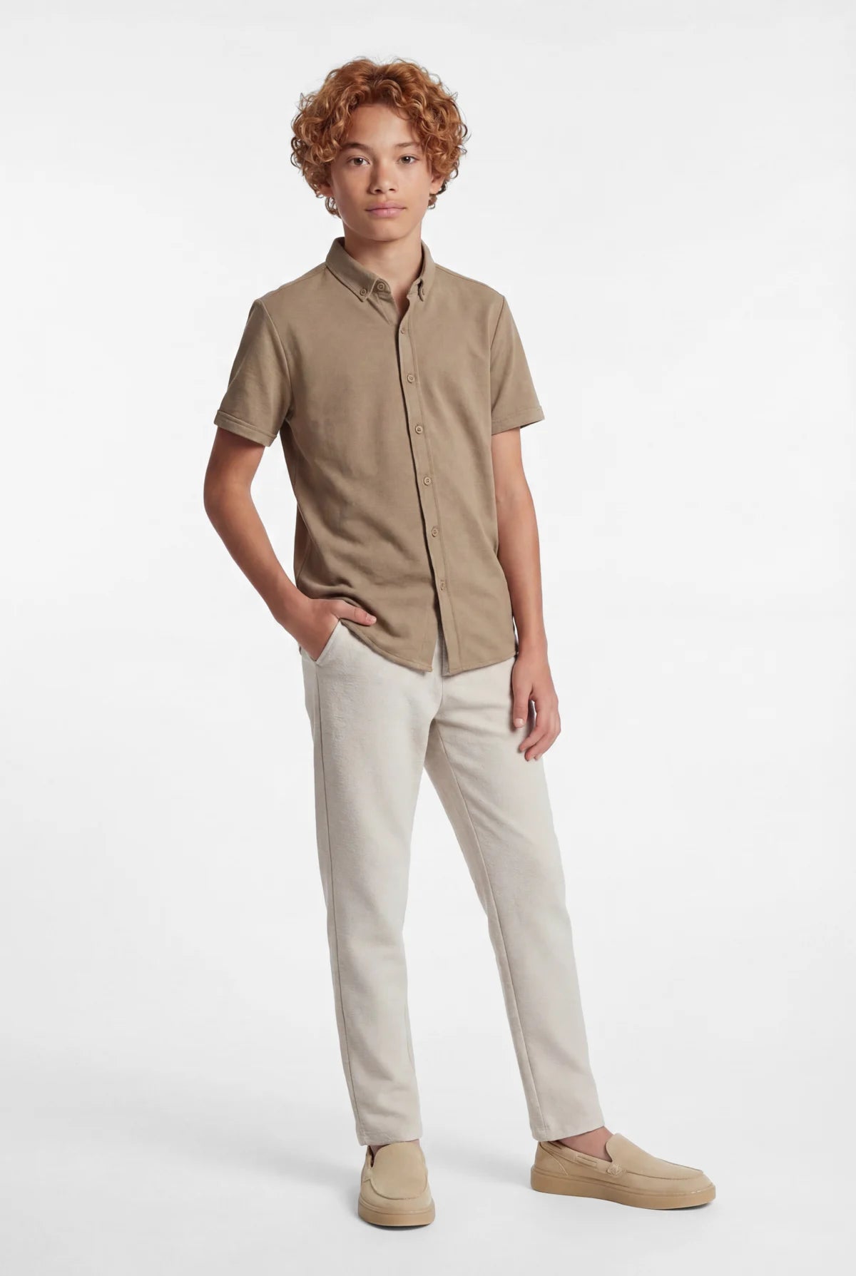 Boys' Textured Jogger Pants with Elastic Waistband