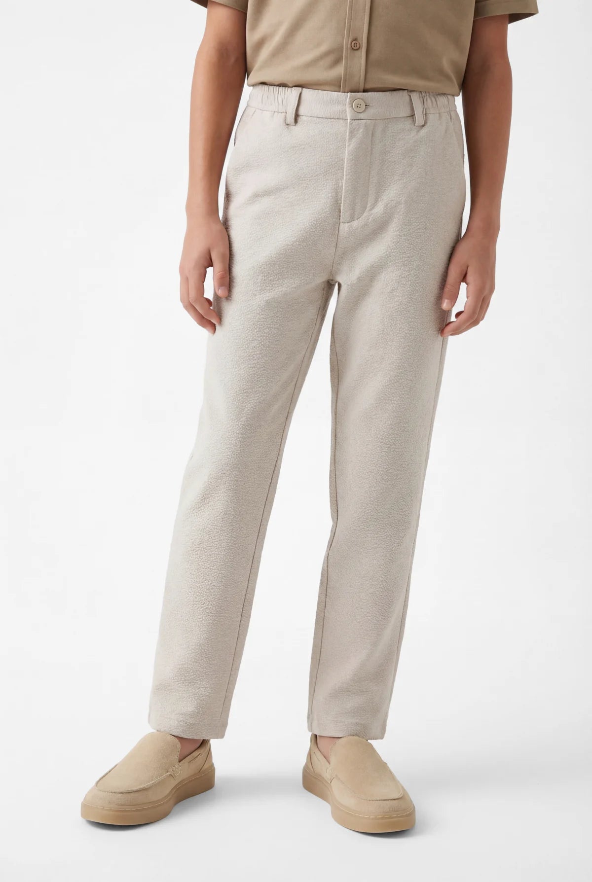 Boys' Textured Jogger Pants with Elastic Waistband