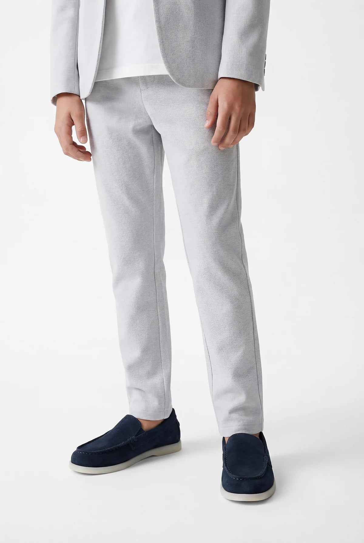 Boys' Classic Trousers with Half Elastic Waistband
