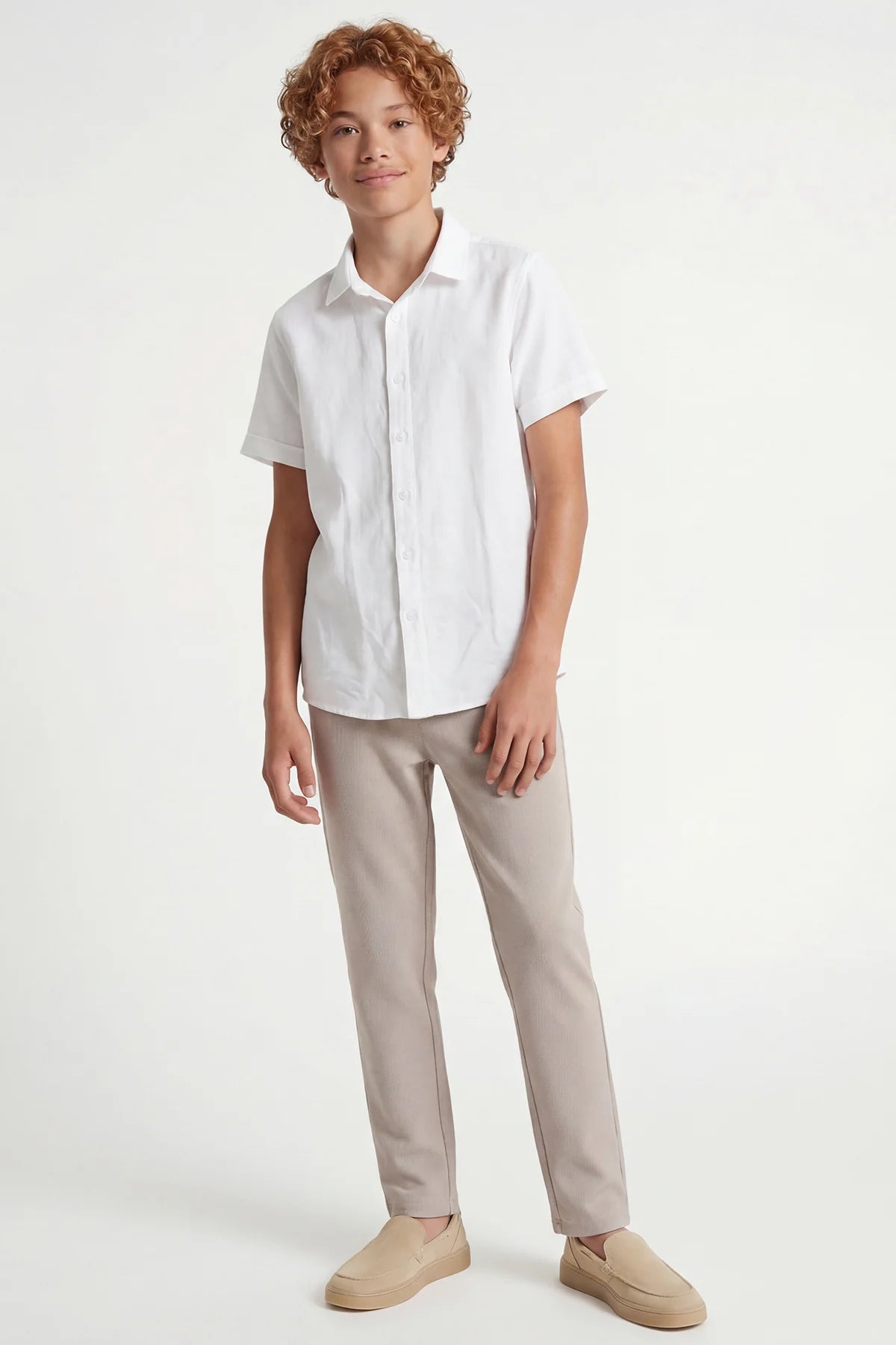 Boys' Classic Trousers with Half Elastic Waistband
