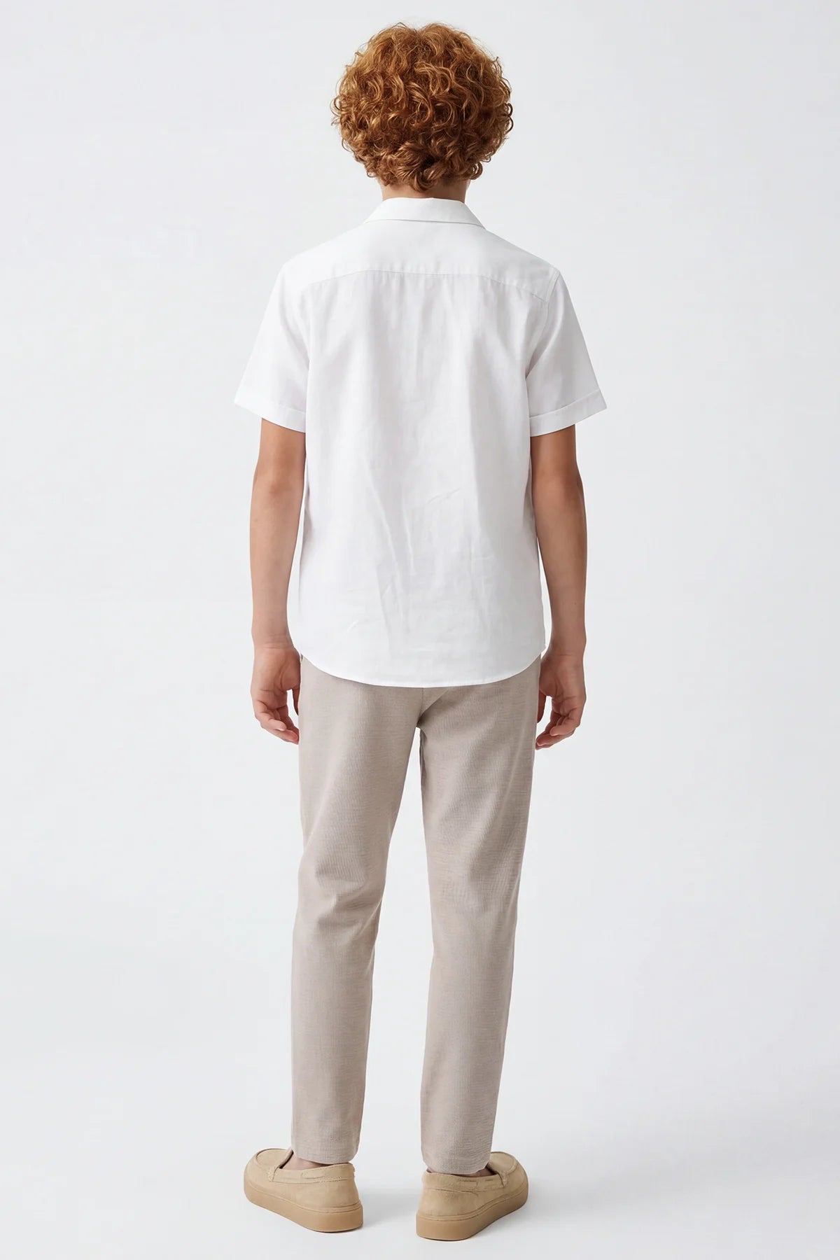 Boys' Classic Trousers with Half Elastic Waistband