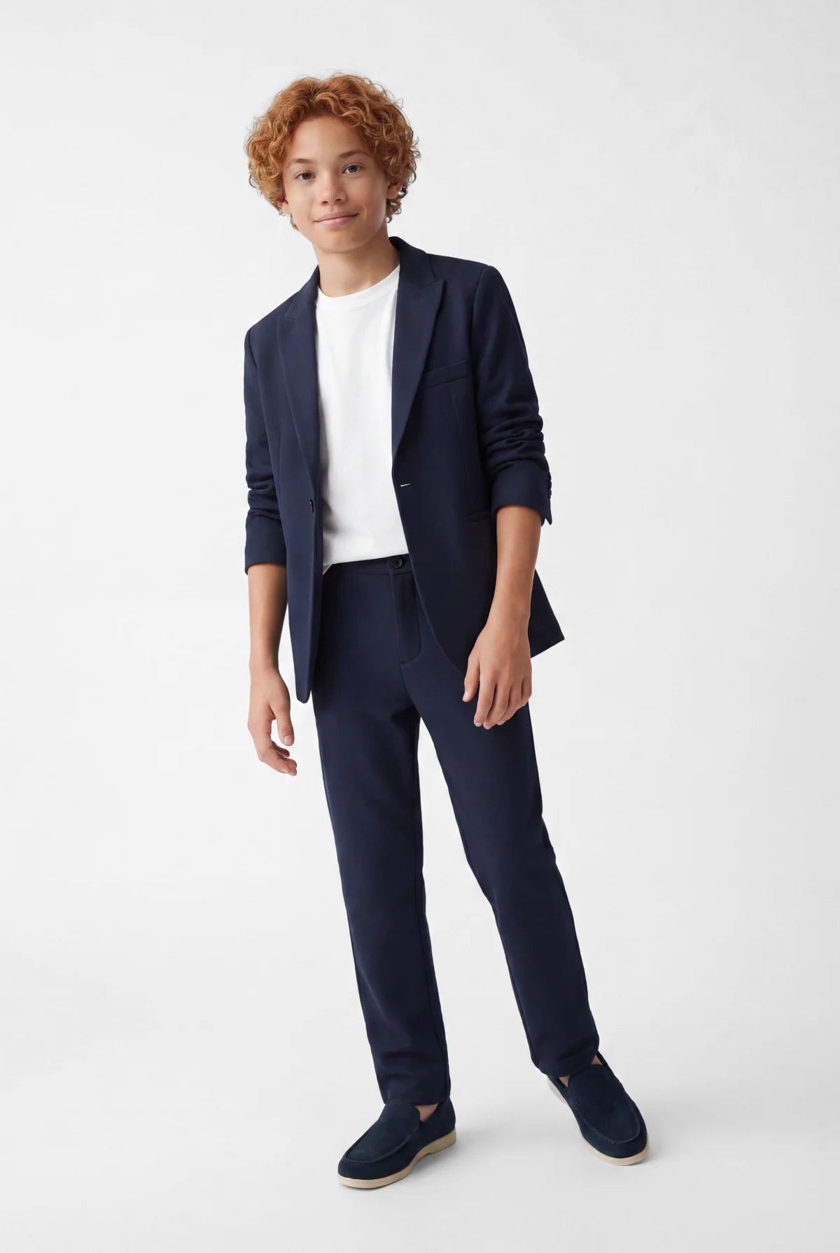 Boys' Classic Trousers with Half Elastic Waistband