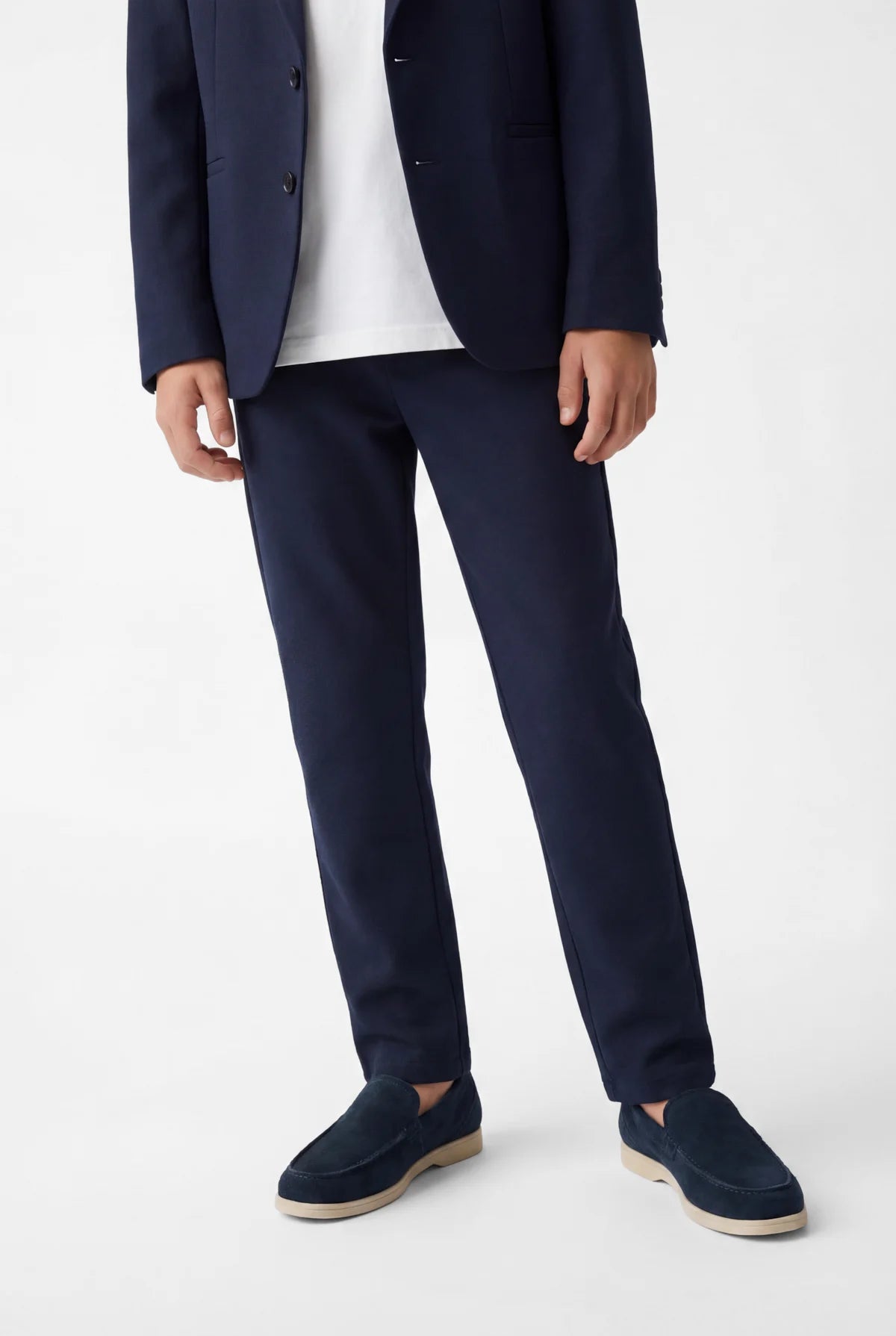 Boys' Classic Trousers with Half Elastic Waistband