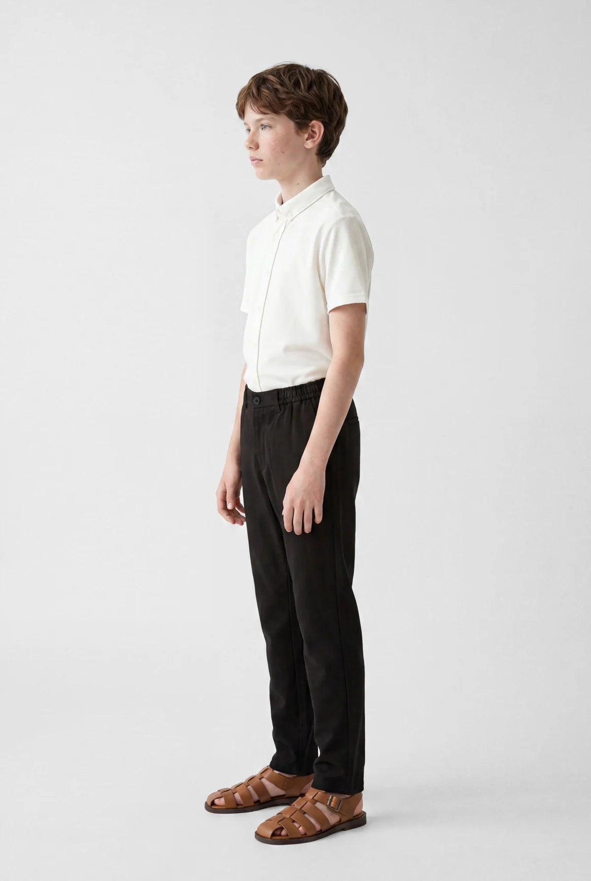 Boys' Textured Jogger Pants with Elastic Waistband