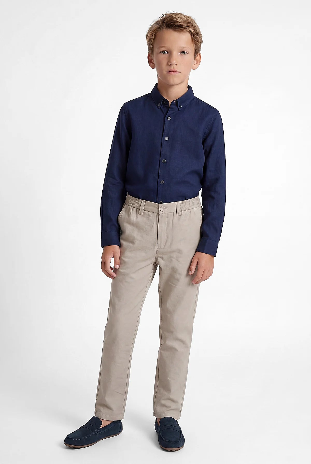 Boys' Textured Jogger Pants with Elastic Waistband