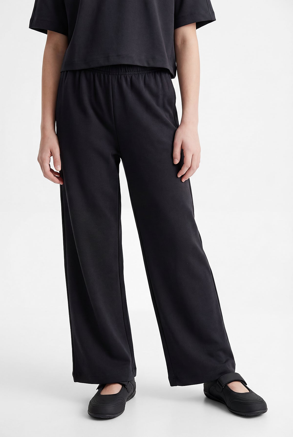 Girls' Wide Leg Trousers with Elastic Waistband