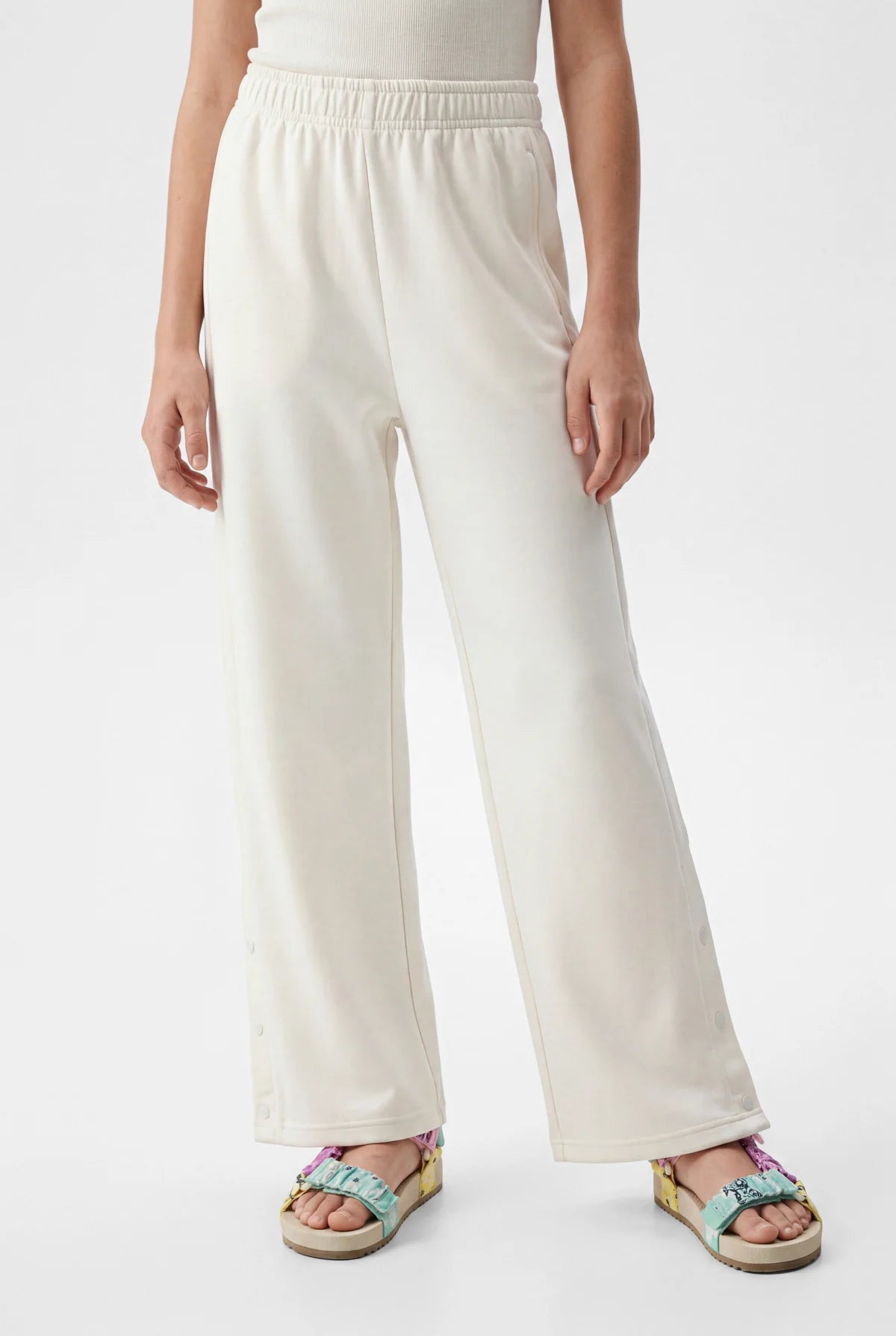 Girls' Wide-Leg Pants with Snap Fasteners