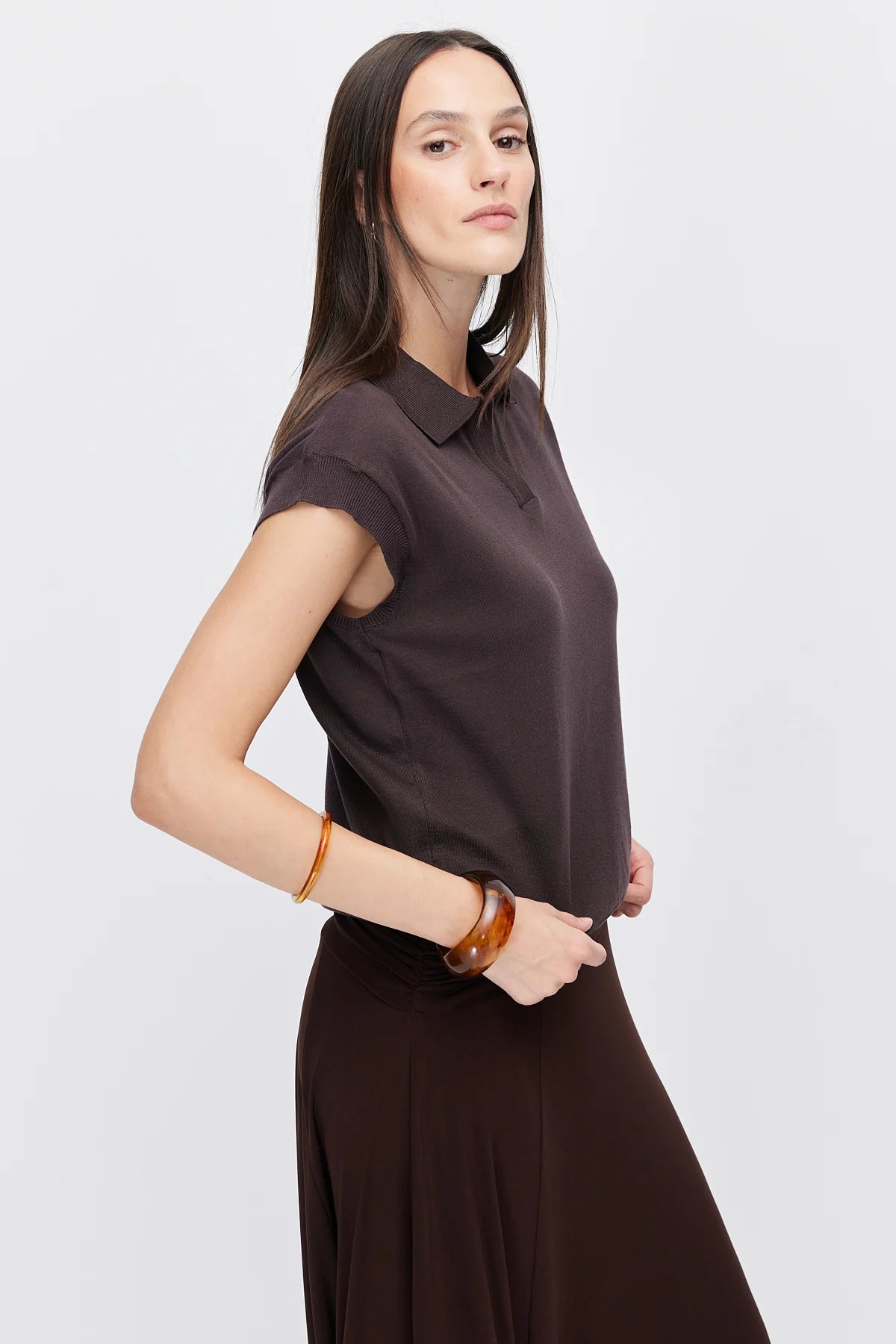 Women's Polo Collar Short-Sleeve Knitwear