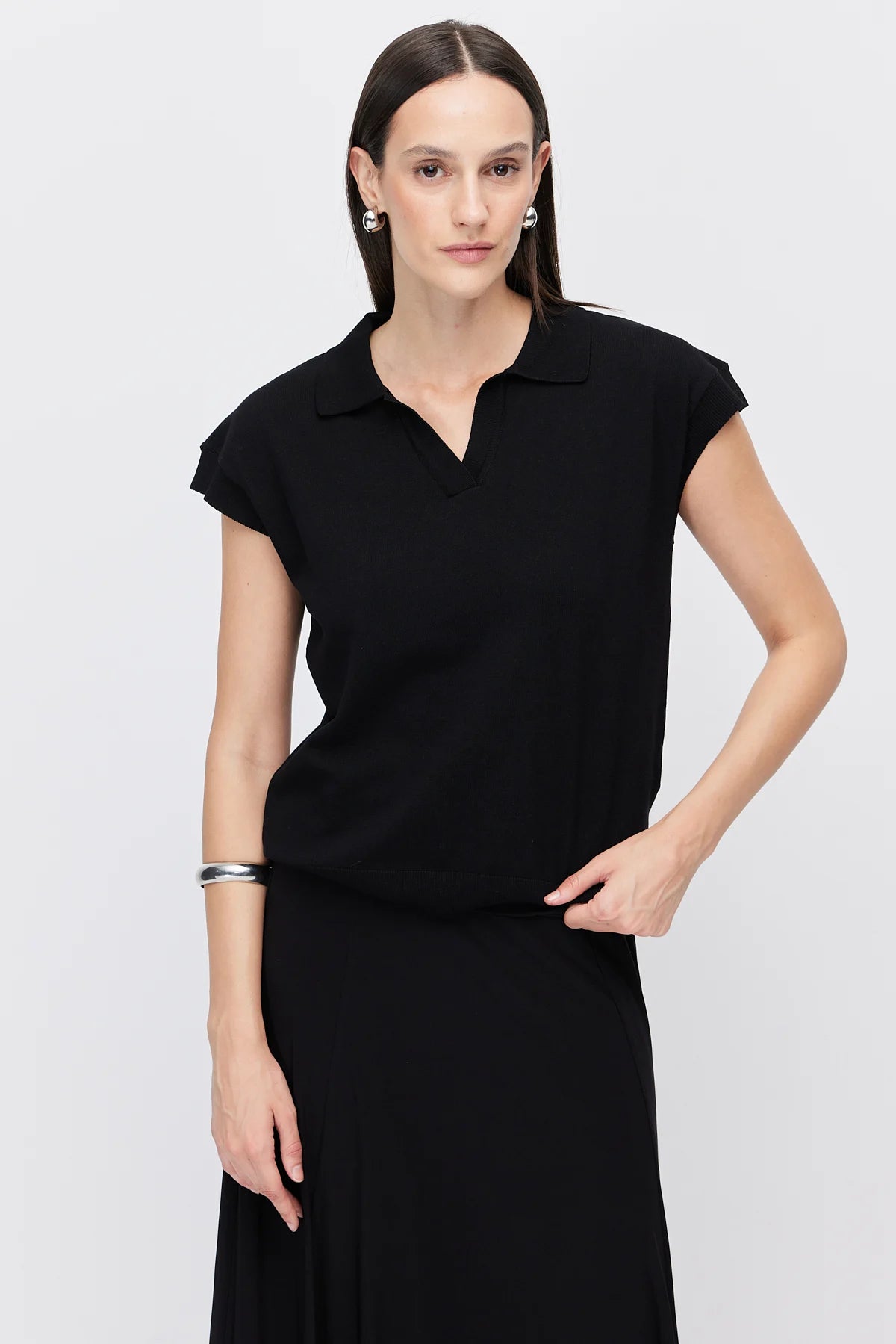 Women's Polo Collar Short-Sleeve Knitwear