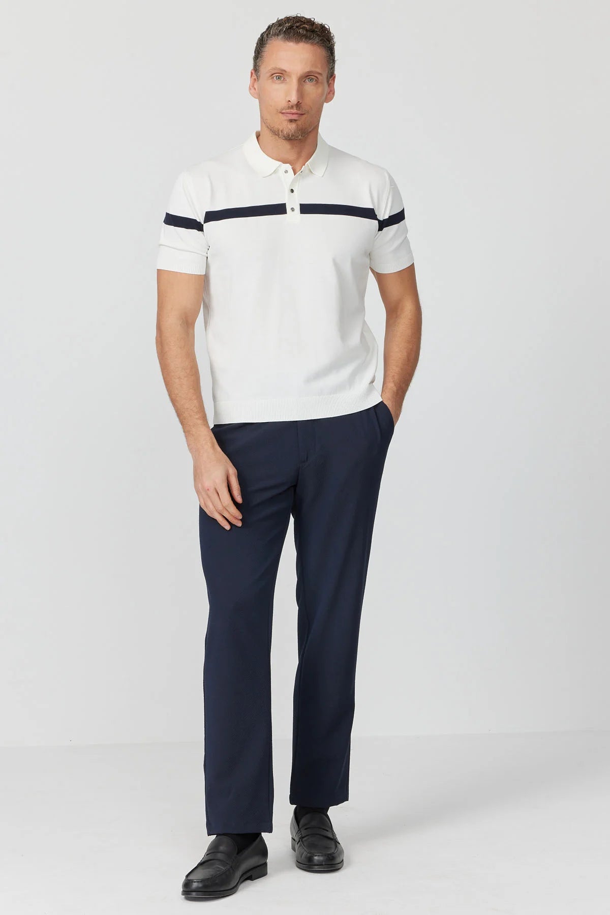 Men's Polo Collar Knit T-shirt