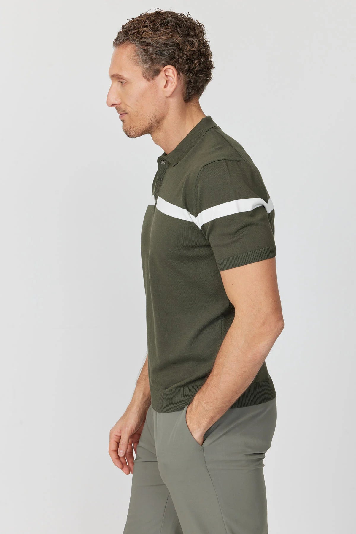 Men's Polo Collar Knit T-shirt