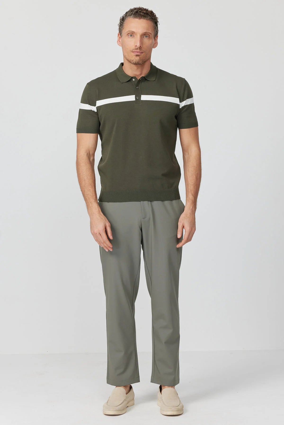Men's Polo Collar Knit T-shirt