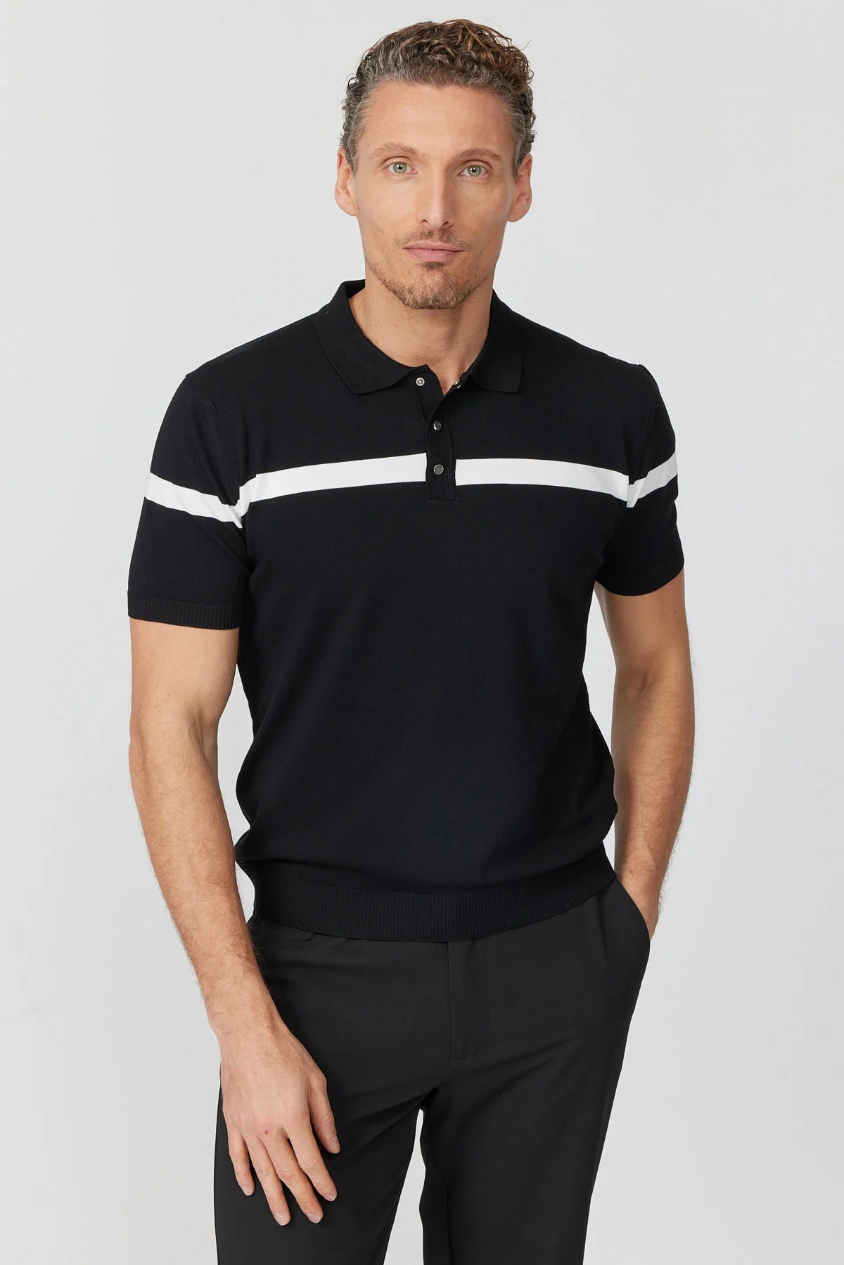 Men's Polo Collar Knit T-shirt