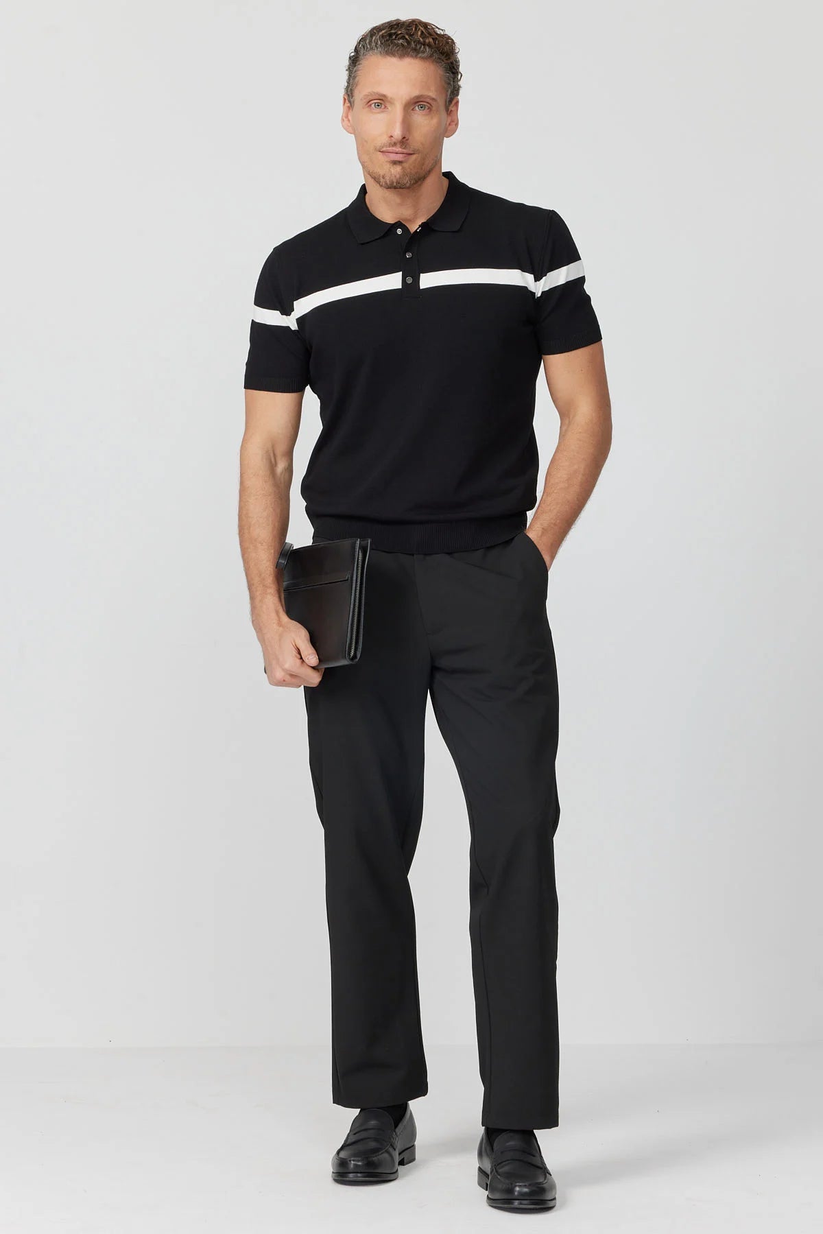 Men's Polo Collar Knit T-shirt