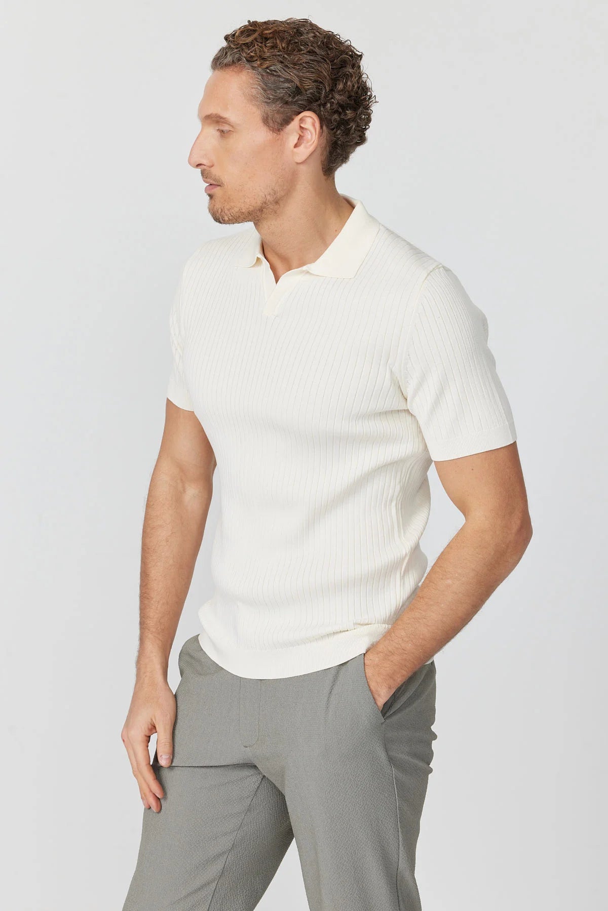 Men's Ribbed Knit T-shirt
