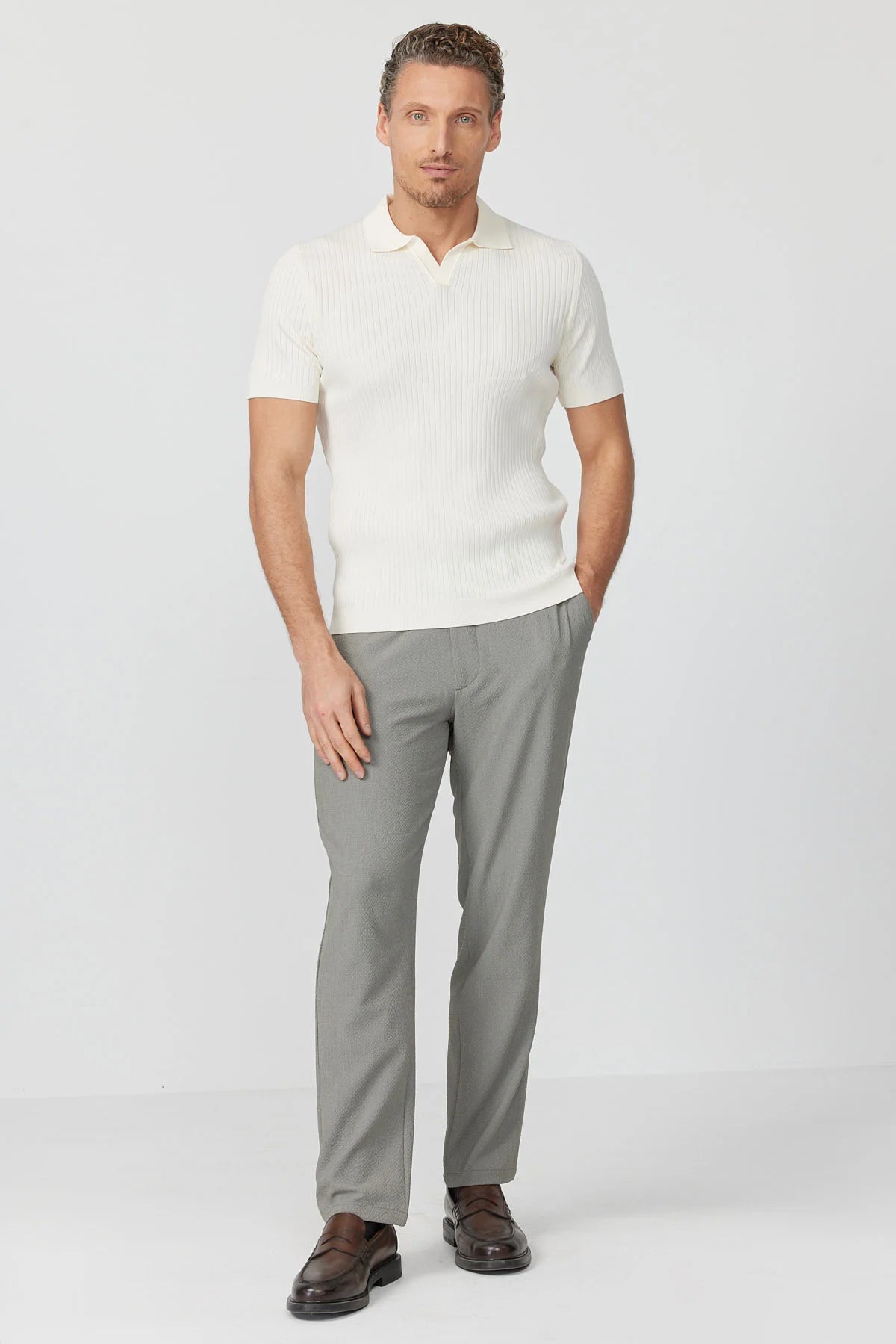 Men's Ribbed Knit T-shirt