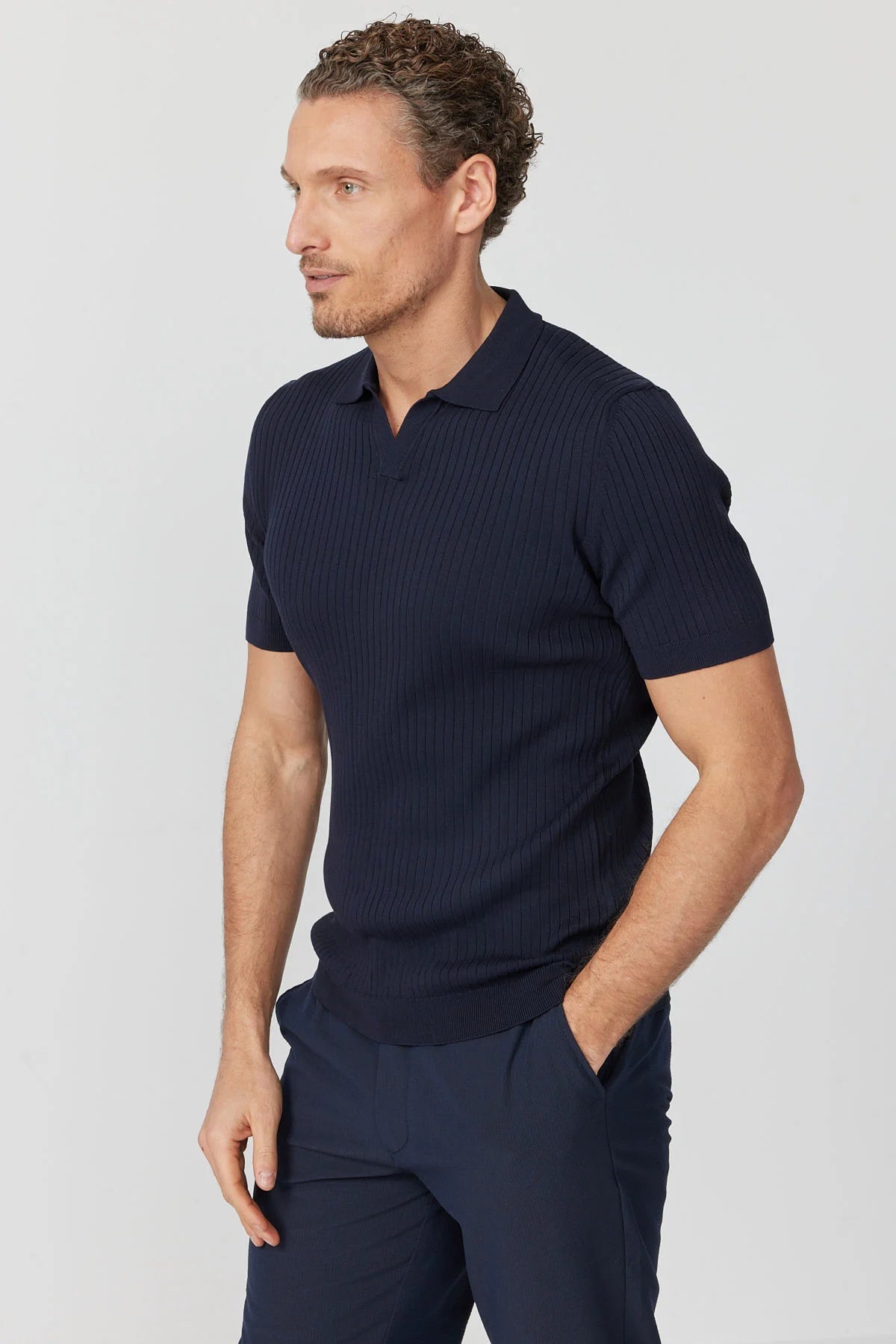 Men's Ribbed Knit T-shirt