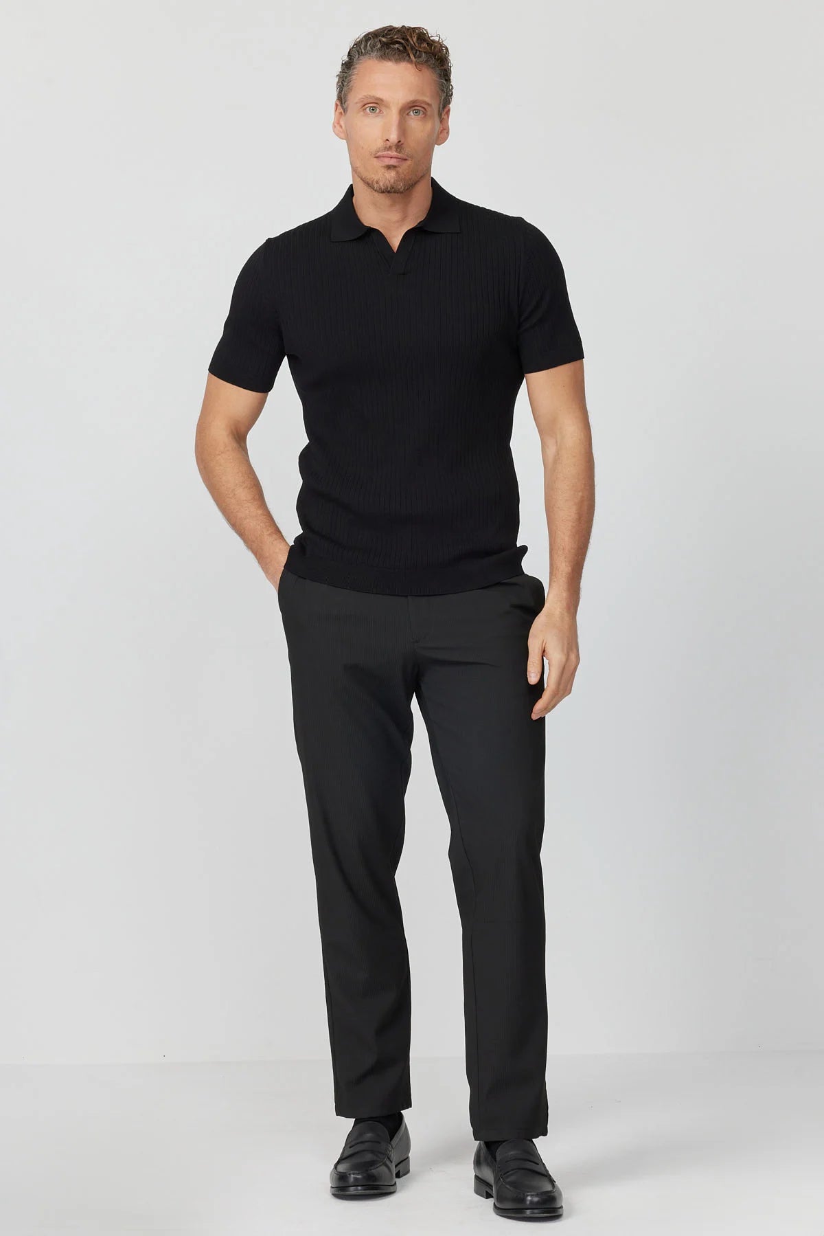 Men's Ribbed Knit T-shirt
