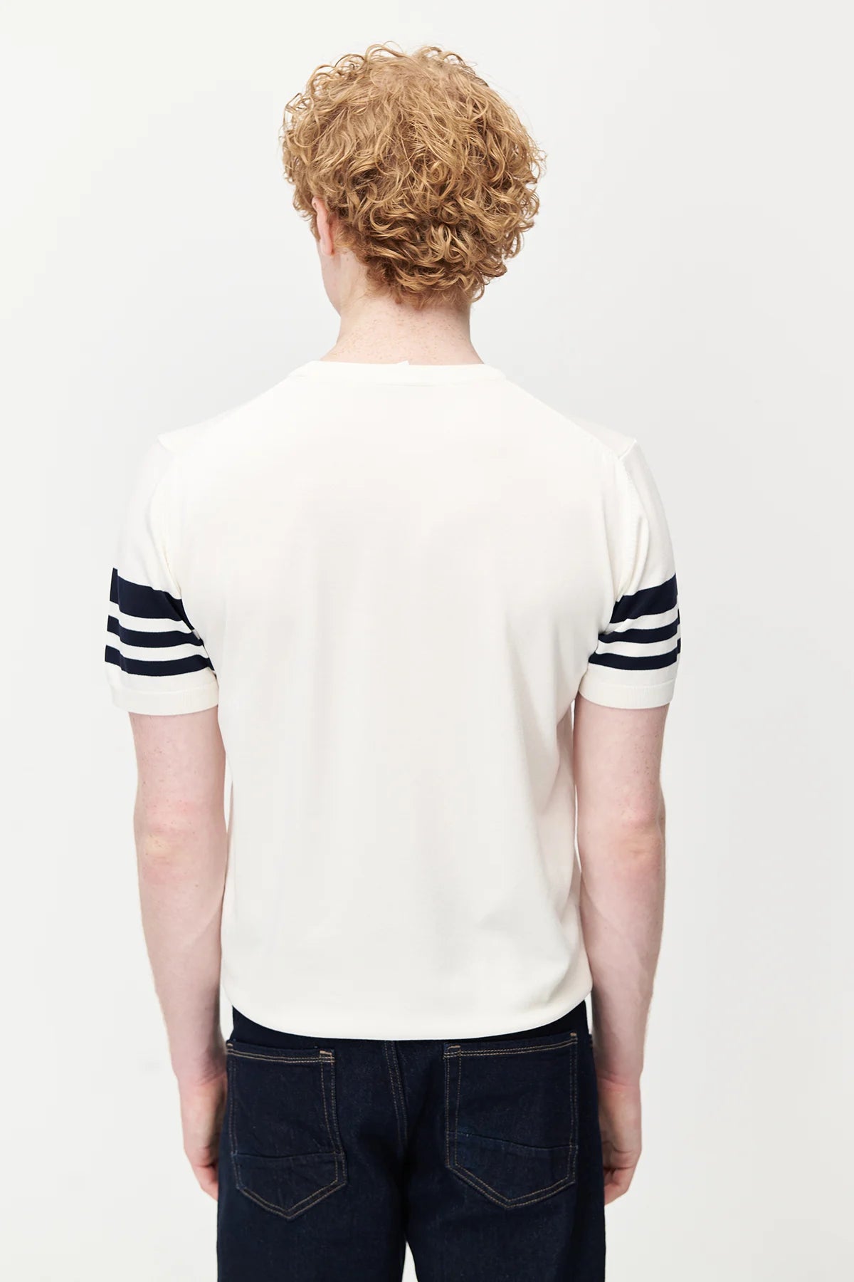 Men's Crew Neck Striped Knit T-shirt
