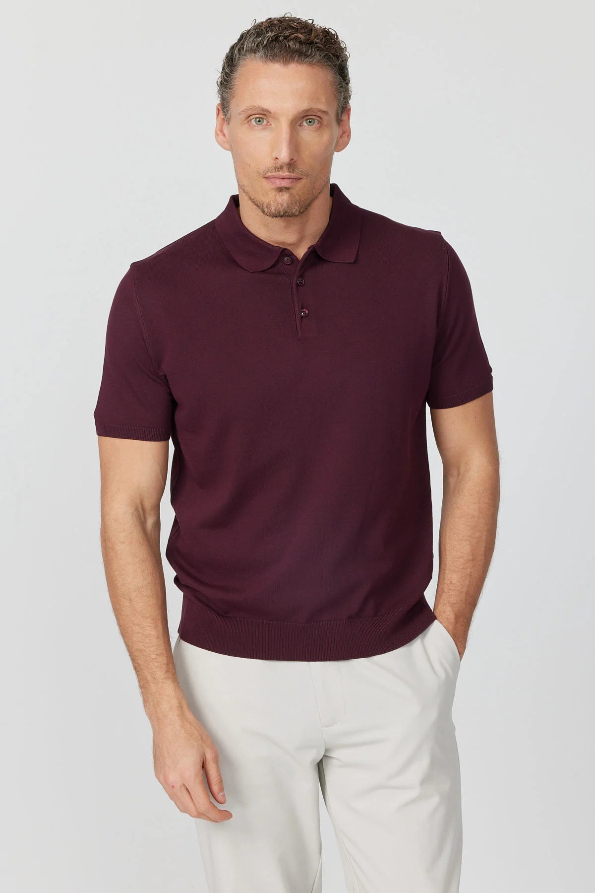 Men's Knitted Polo T-shirt