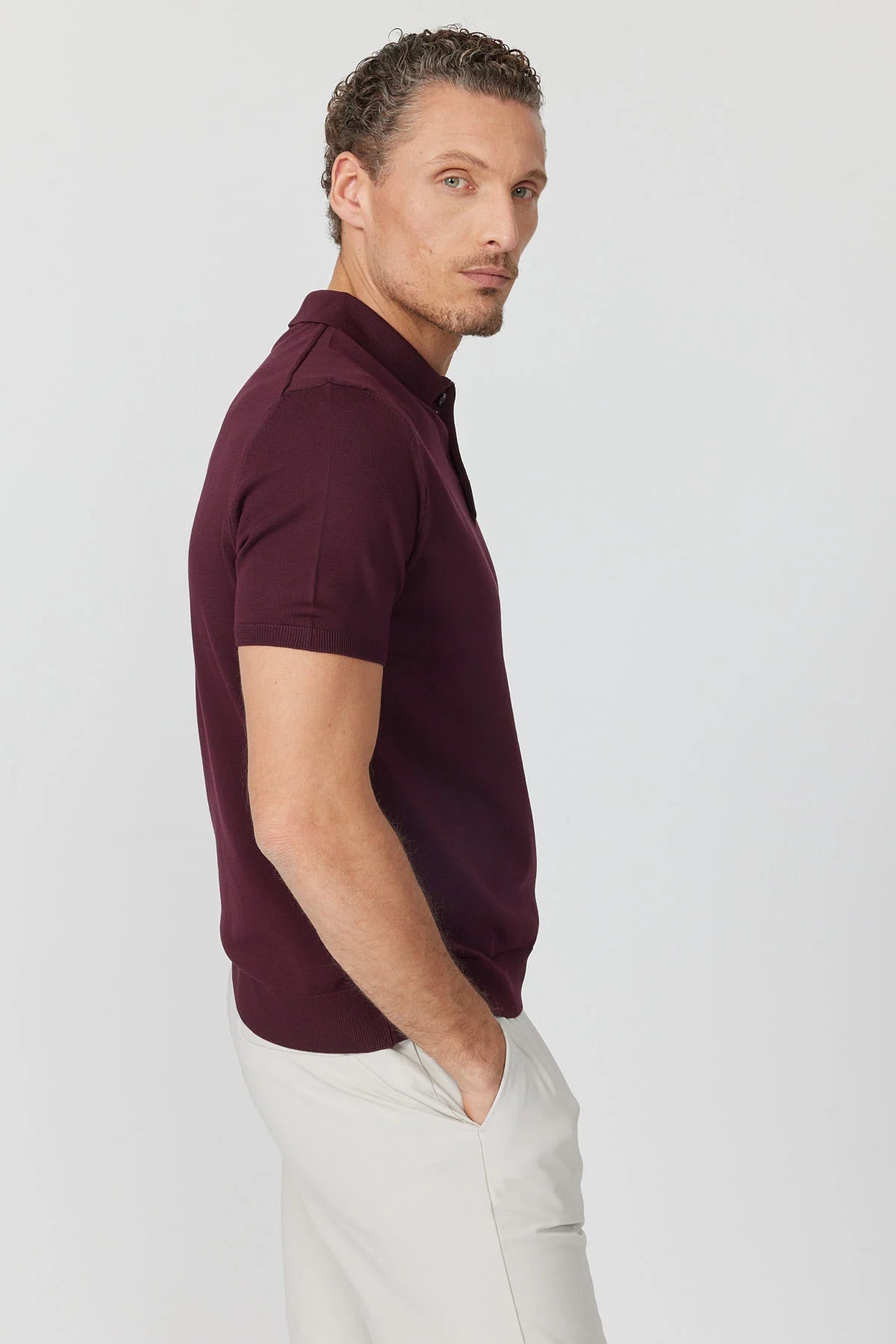 Men's Knitted Polo T-shirt