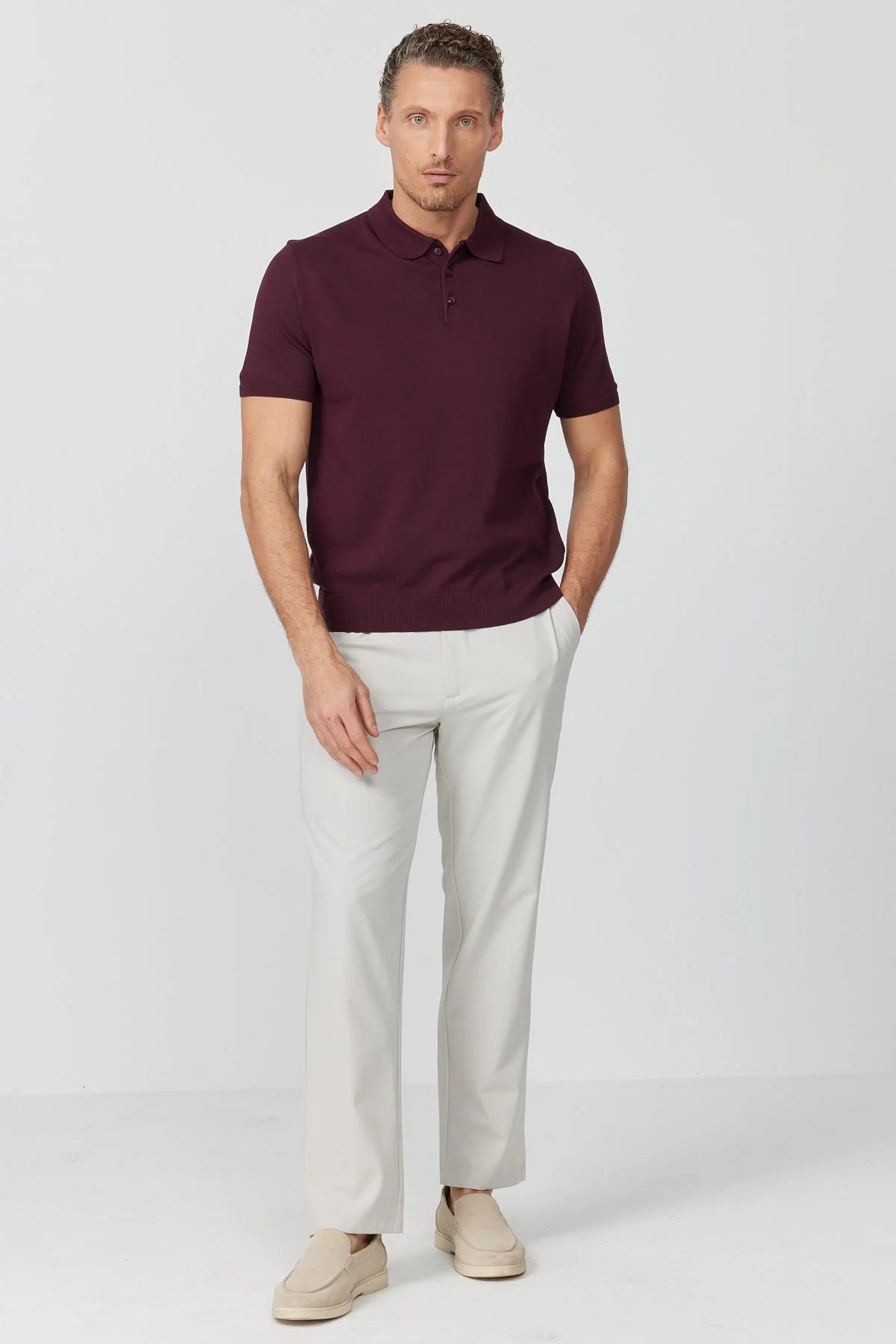 Men's Knitted Polo T-shirt