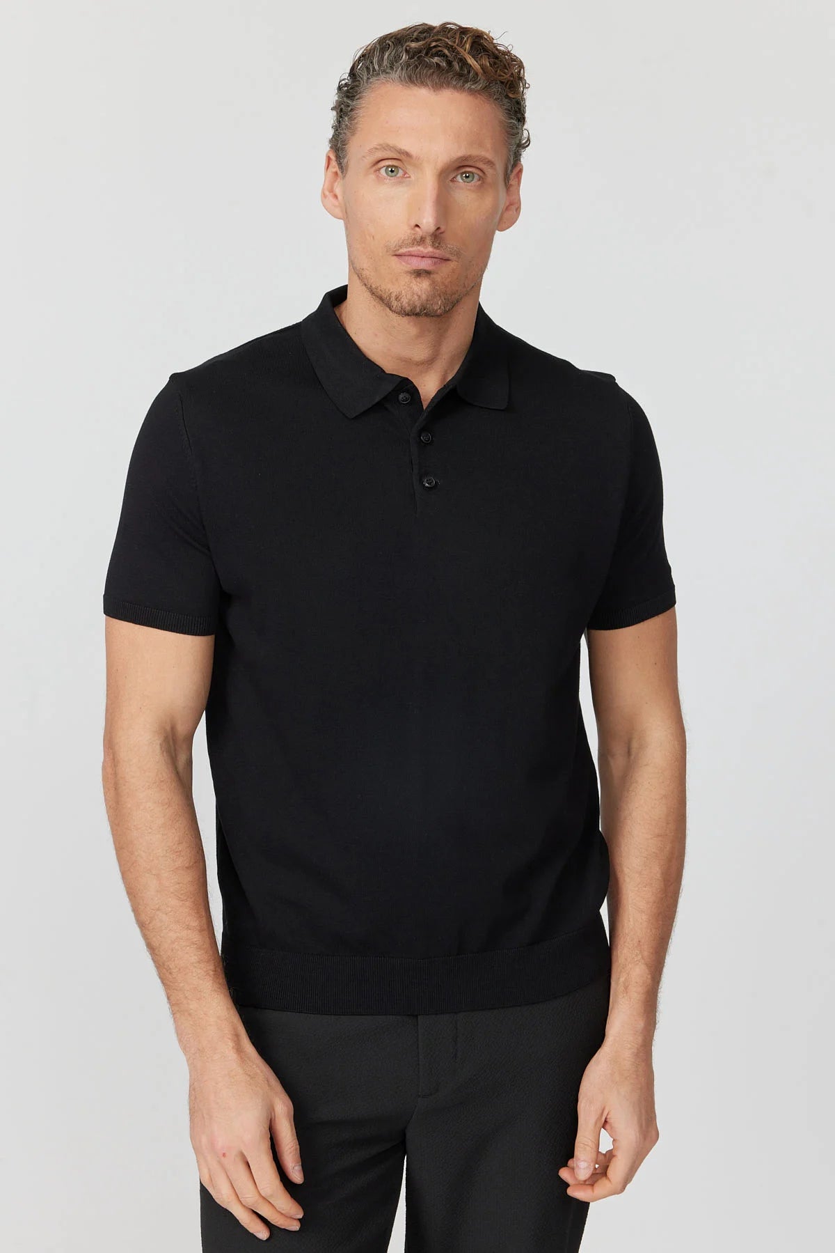 Men's Knitted Polo T-shirt