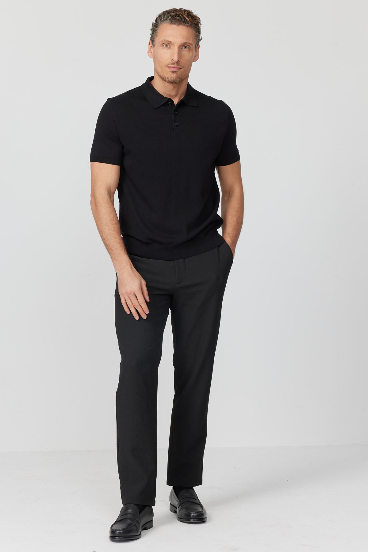 Men's Knitted Polo T-shirt