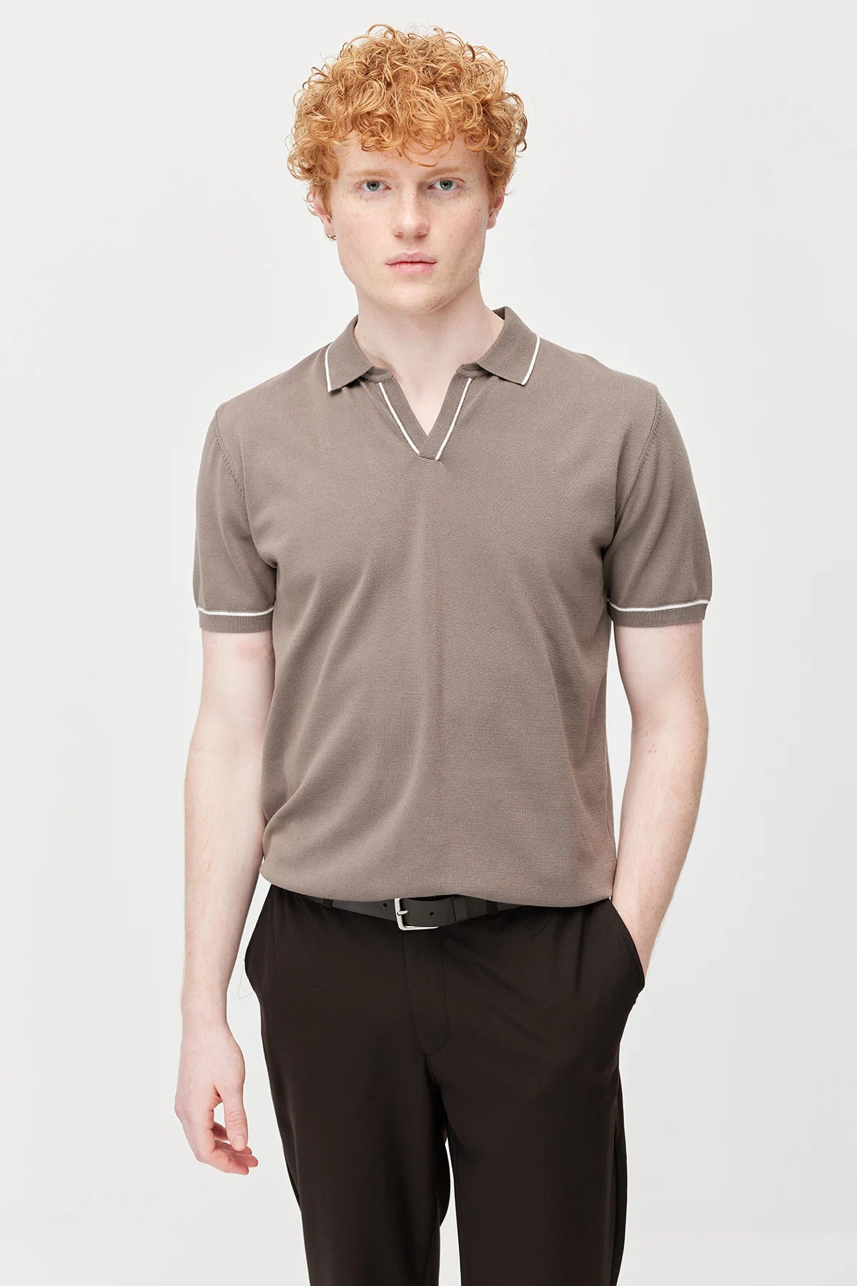 Men's Striped Detail Knitted T-shirt
